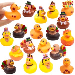18PCS Thanksgiving Rubber Ducks for Boys Girls Kids & Toddlers
