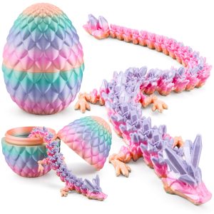 3D Printed Dragon Eggs with 12 Laser Rainbow Dragon Inside