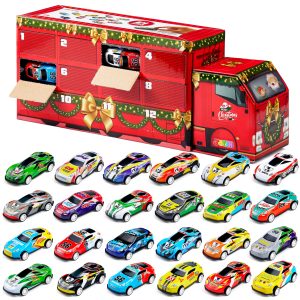 24 Days Christmas Advent Calendar Pull Back Vehicles