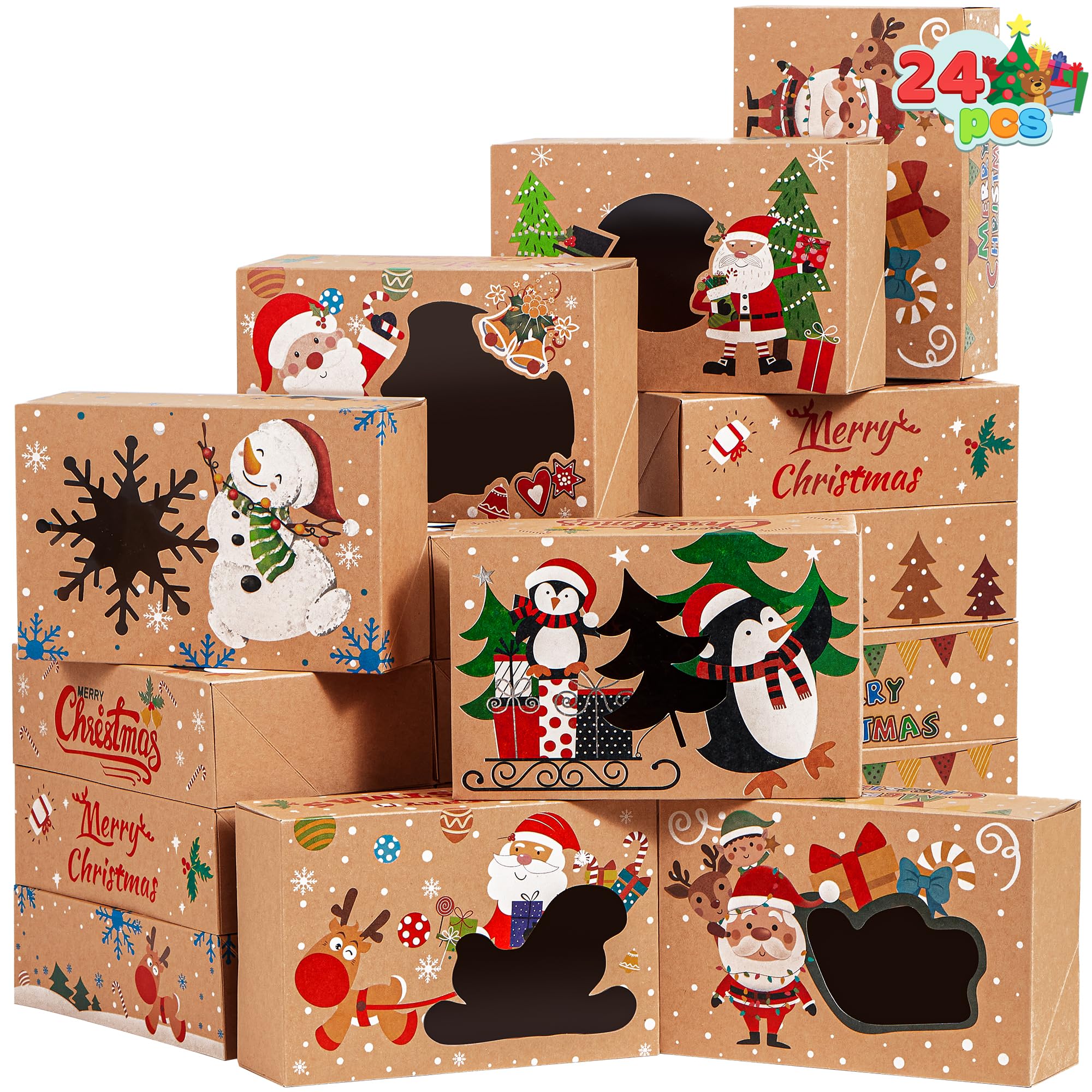 24PCS Christmas Cookie Boxes for Gift Giving