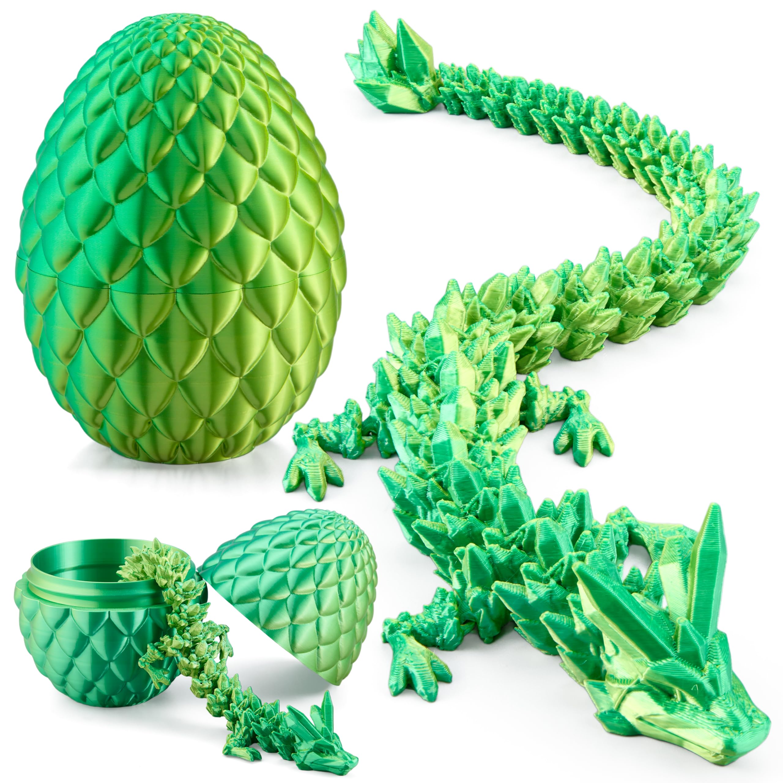 3D Printed Dragon Eggs with 12 Laser Green Dragon Inside