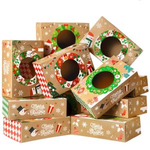 12PCS Christmas Cookie Boxes for Gift Giving