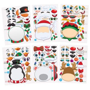 24 Pcs Christmas Make-a-face Stickers