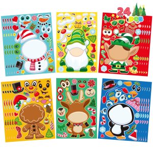 24 Pcs Christmas Make-a-face Stickers
