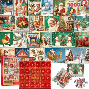 1000 PCS 24 Days Christmas Advent Calendar Puzzles