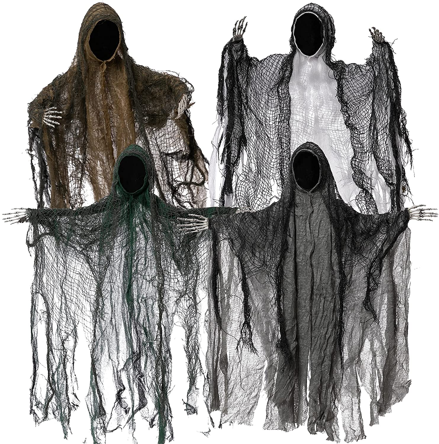 Joyin Faceless Grim Reapers Halloween decoration,4pcs