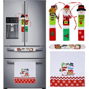 Christmas Kitchen Appliance Handle Covers, 5 Pcs