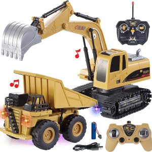 2-in-1 Remote Control Construction Vehicles, 2 Pcs