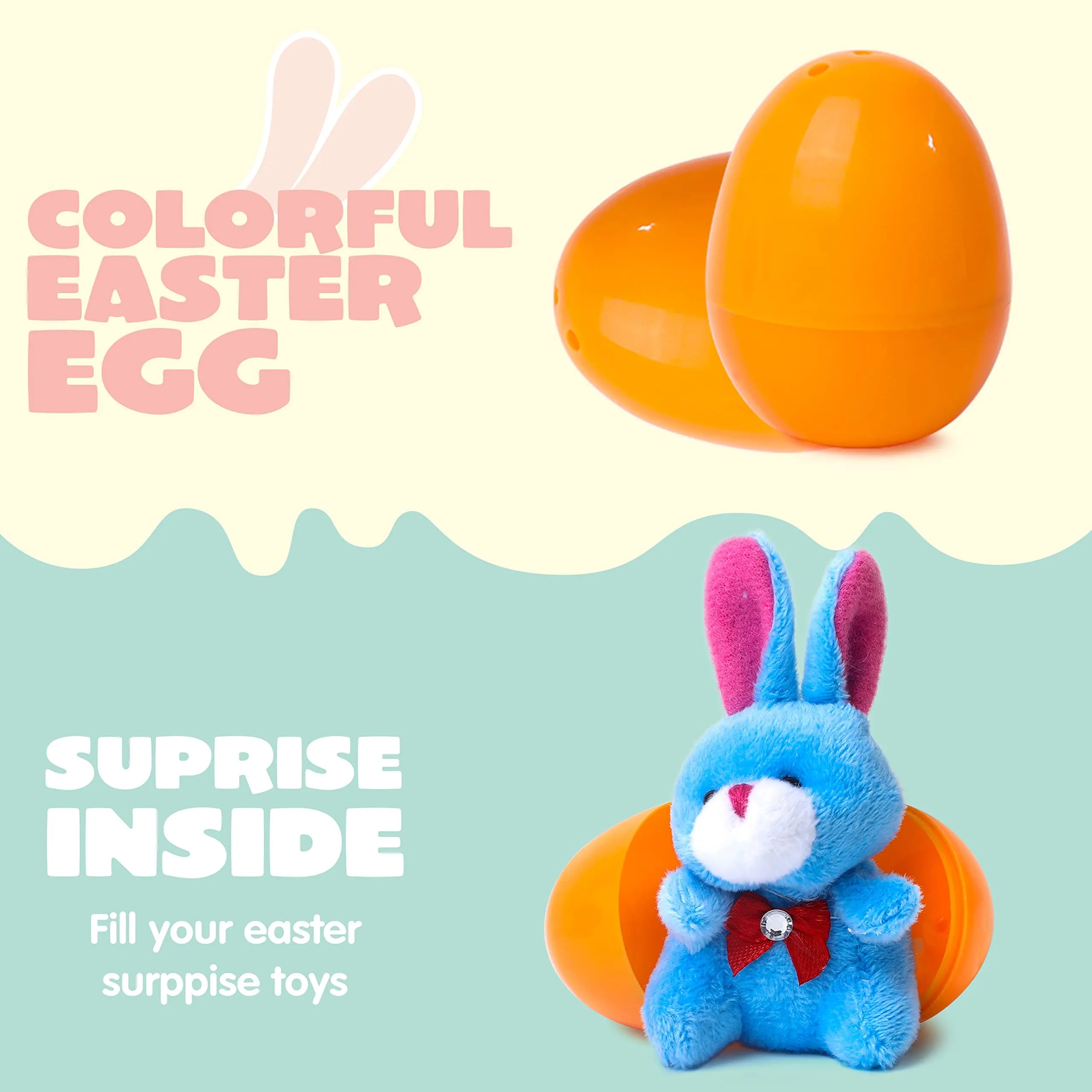 12Pcs Bunny Plush Prefilled Easter Eggs 2.2in - Image 4