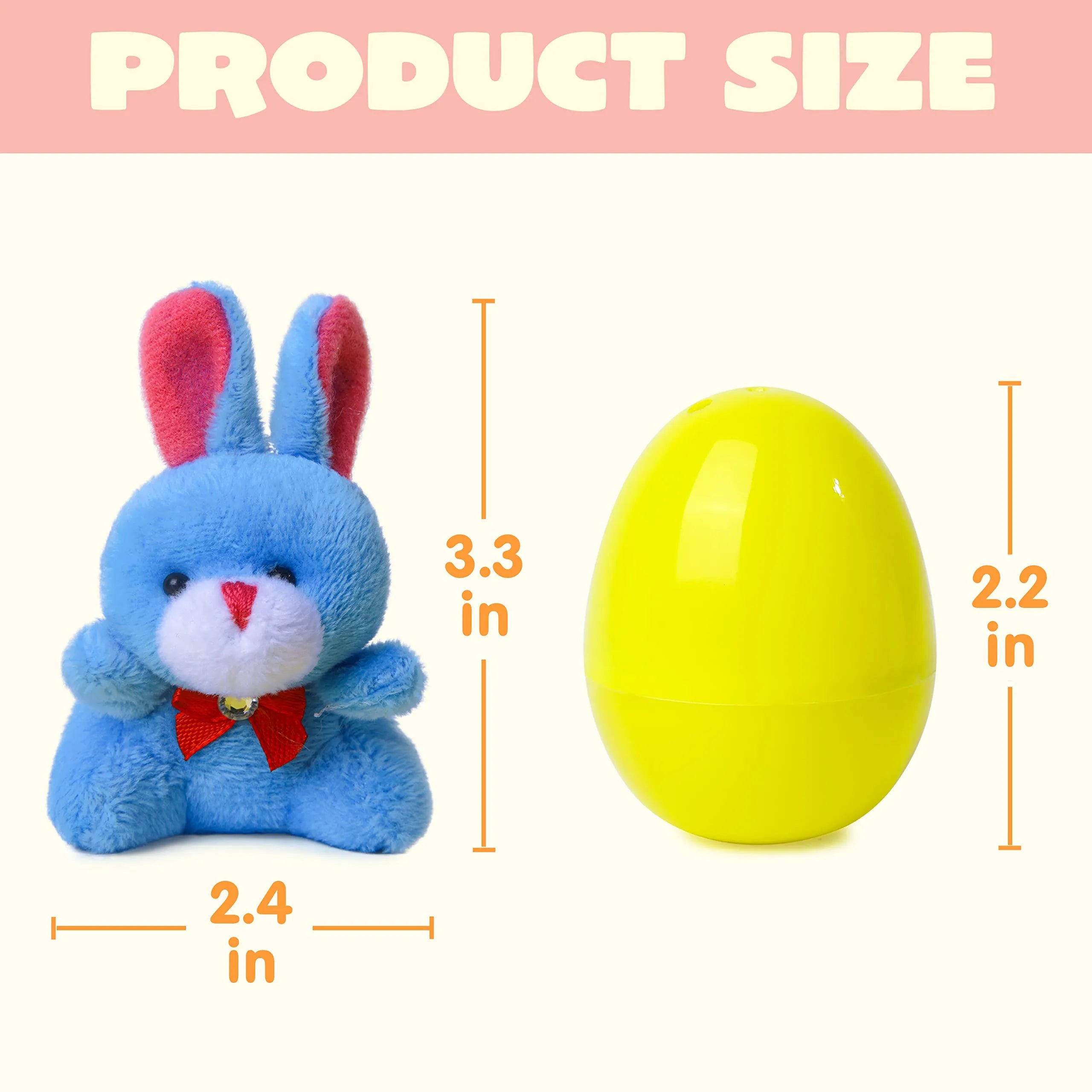 12Pcs Bunny Plush Prefilled Easter Eggs 2.2in - Image 5