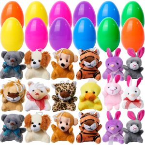 12Pcs Animal Plush Toys Prefilled Easter Eggs 2.5in