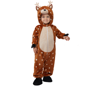 Halloween Baby Pajama, Reindeer Toddler Hooded Jumpsuit Sleepwear