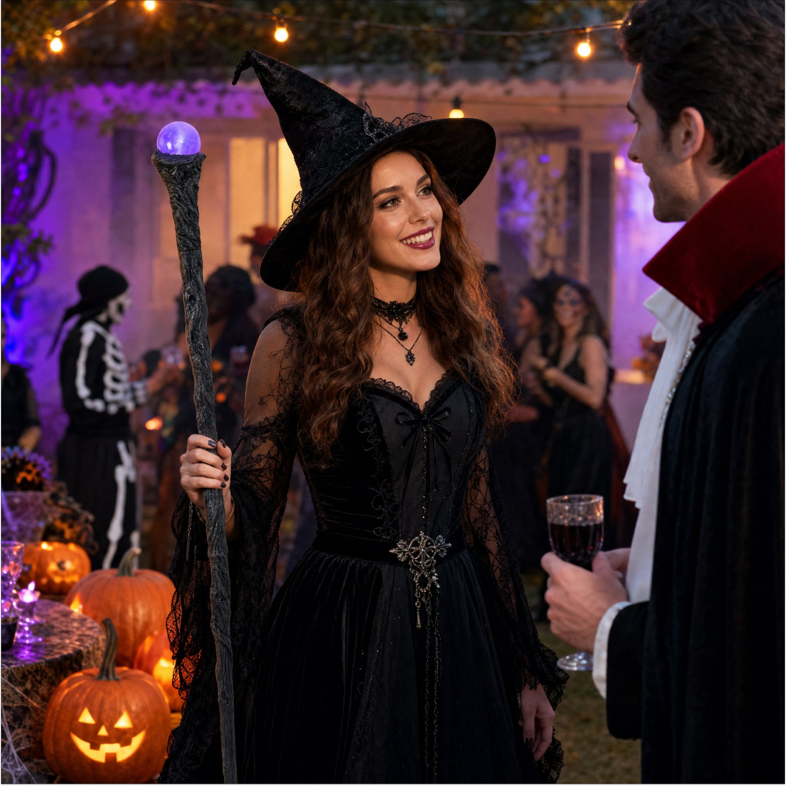 Halloween LED Witch Staff, Light Up Magic Vintage Walking Cane - Image 6
