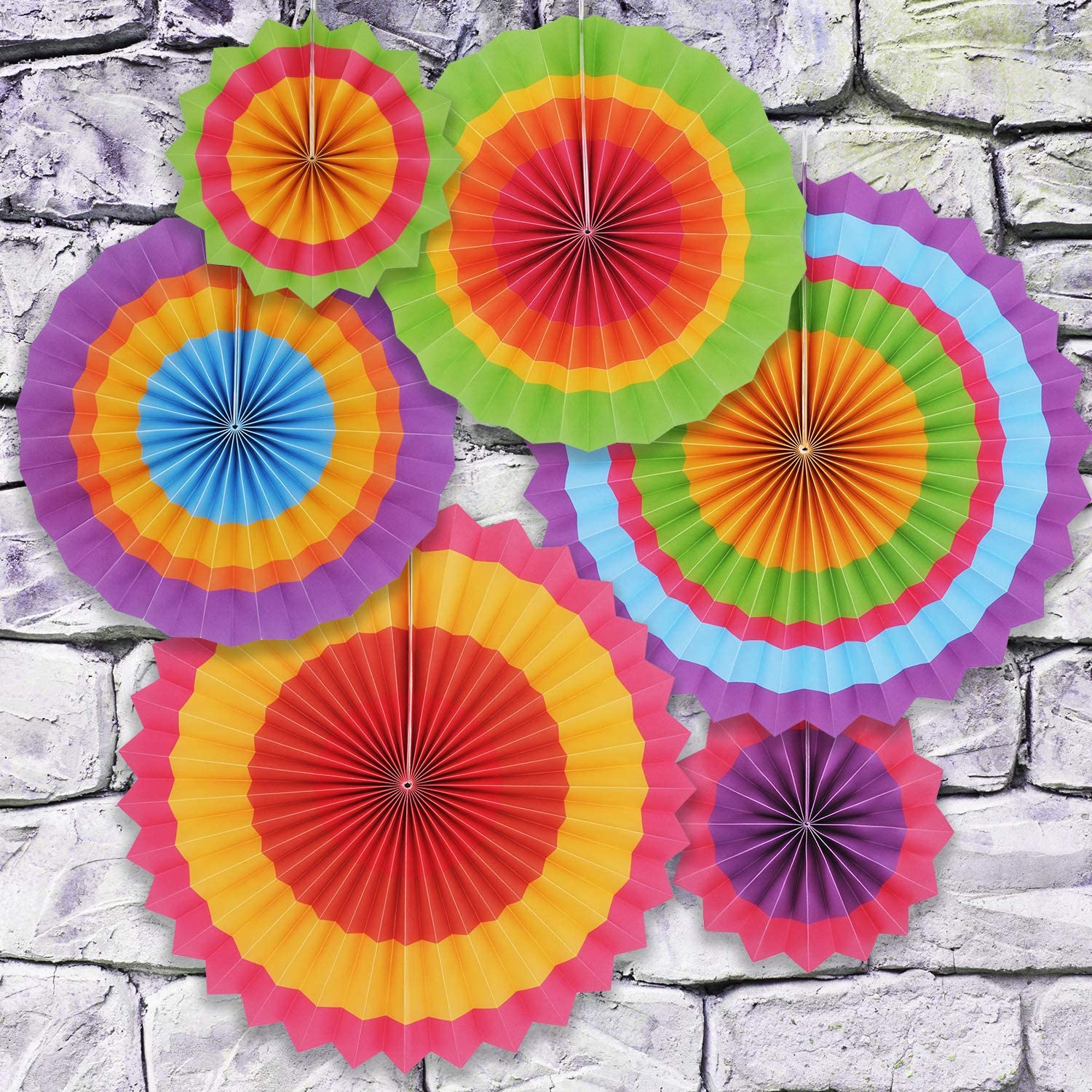 24 Colorful Hanging Paper Fan - Image 3