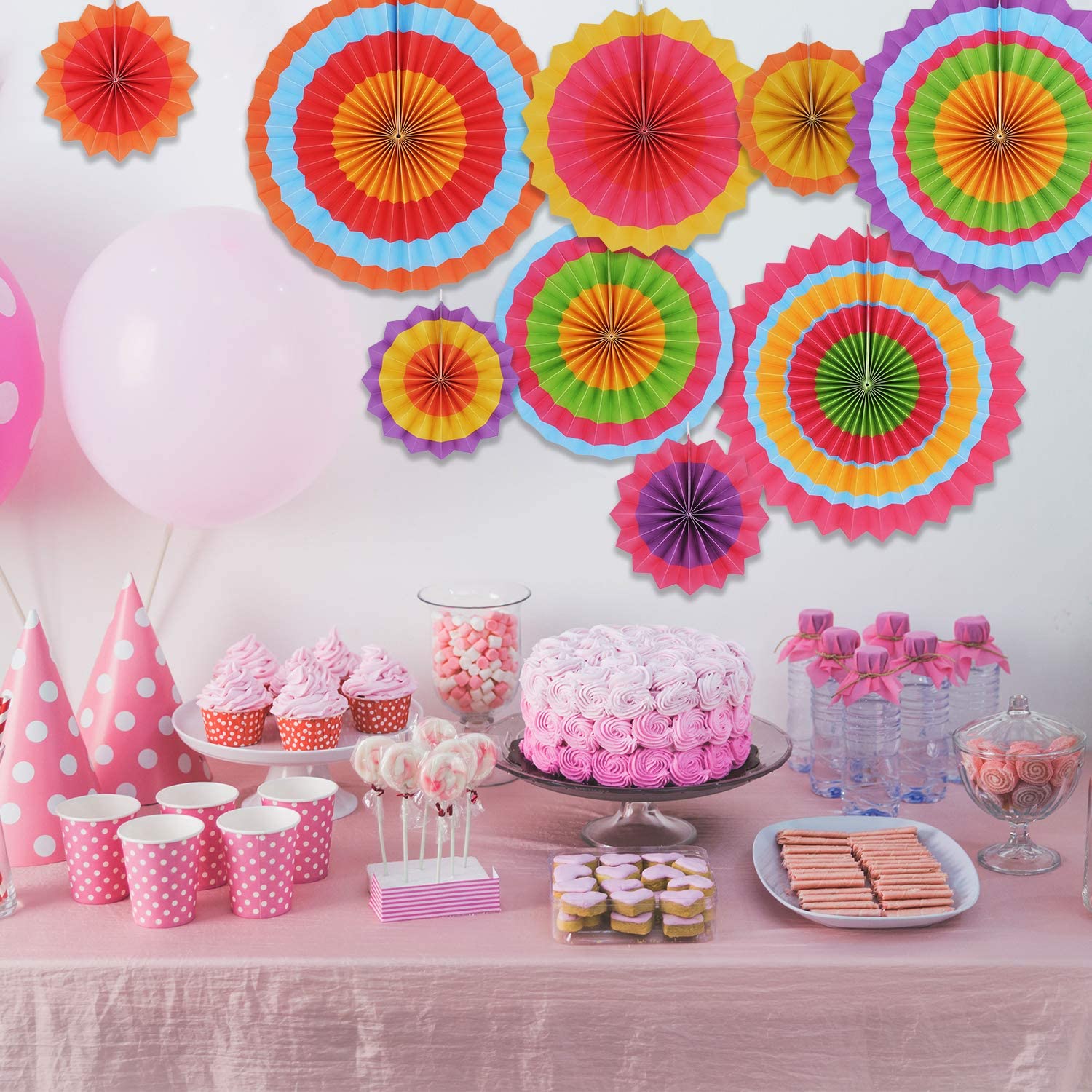24 Colorful Hanging Paper Fan - Image 5