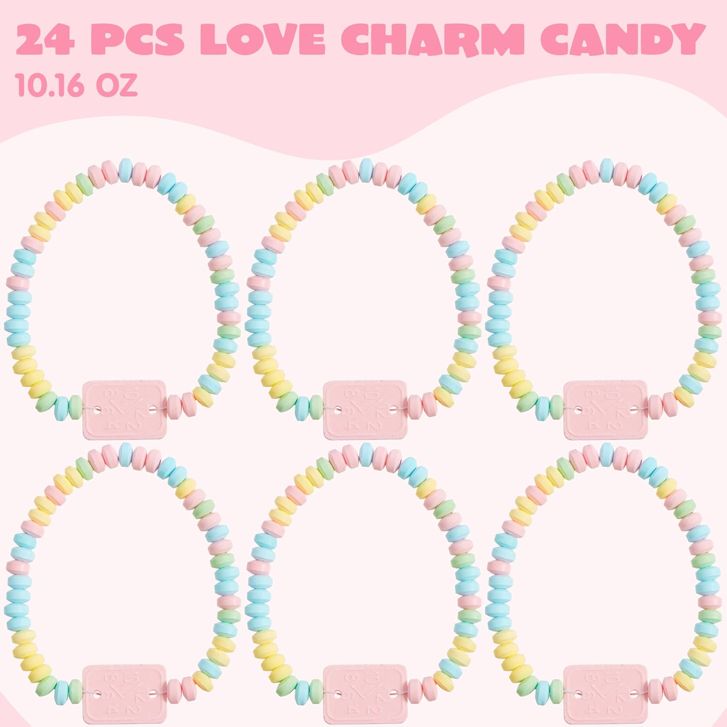 24PCS Valentines Day Bracelet Candy, Individually Wrapped Color Snacks Tiny for Kids - Image 6