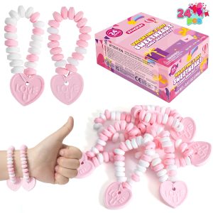 24PCS Valentines Day Candy Bracelets - Party Favor, Holiday Reward