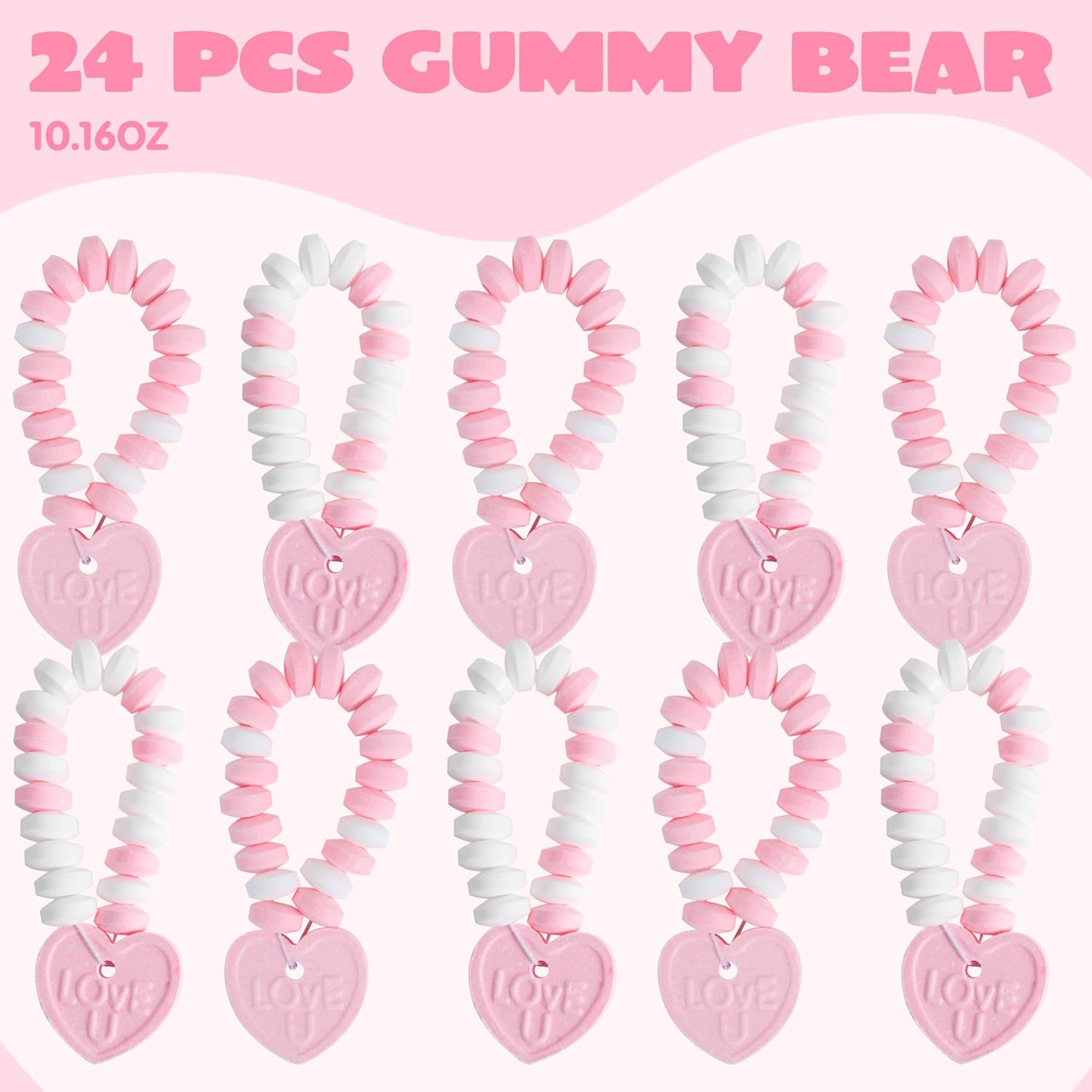 24PCS Valentines Day Candy Bracelets - Party Favor, Holiday Reward - Image 3