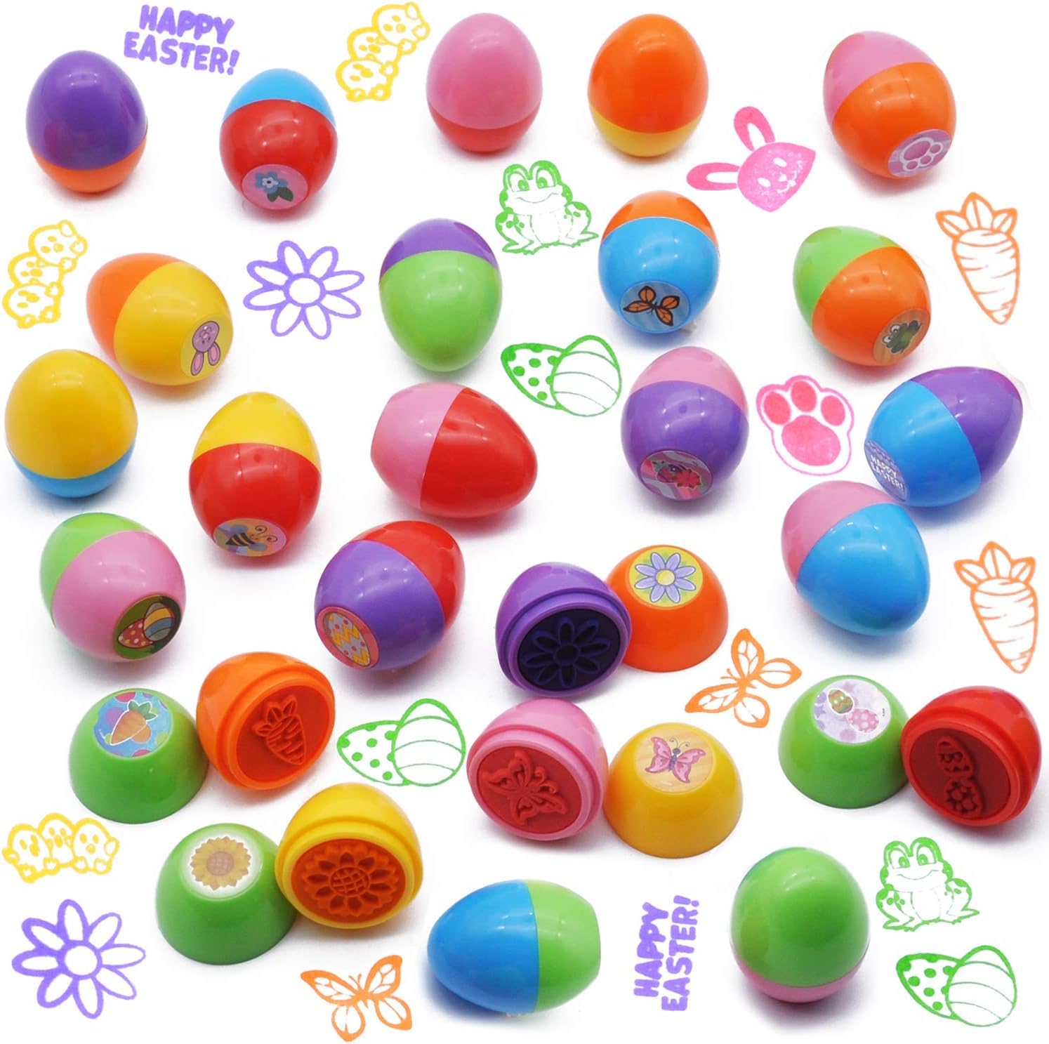 24 Pcs Easter Egg Stampers Toys for Egg Hunt, Party Favors & Classroom Prizes - Image 2