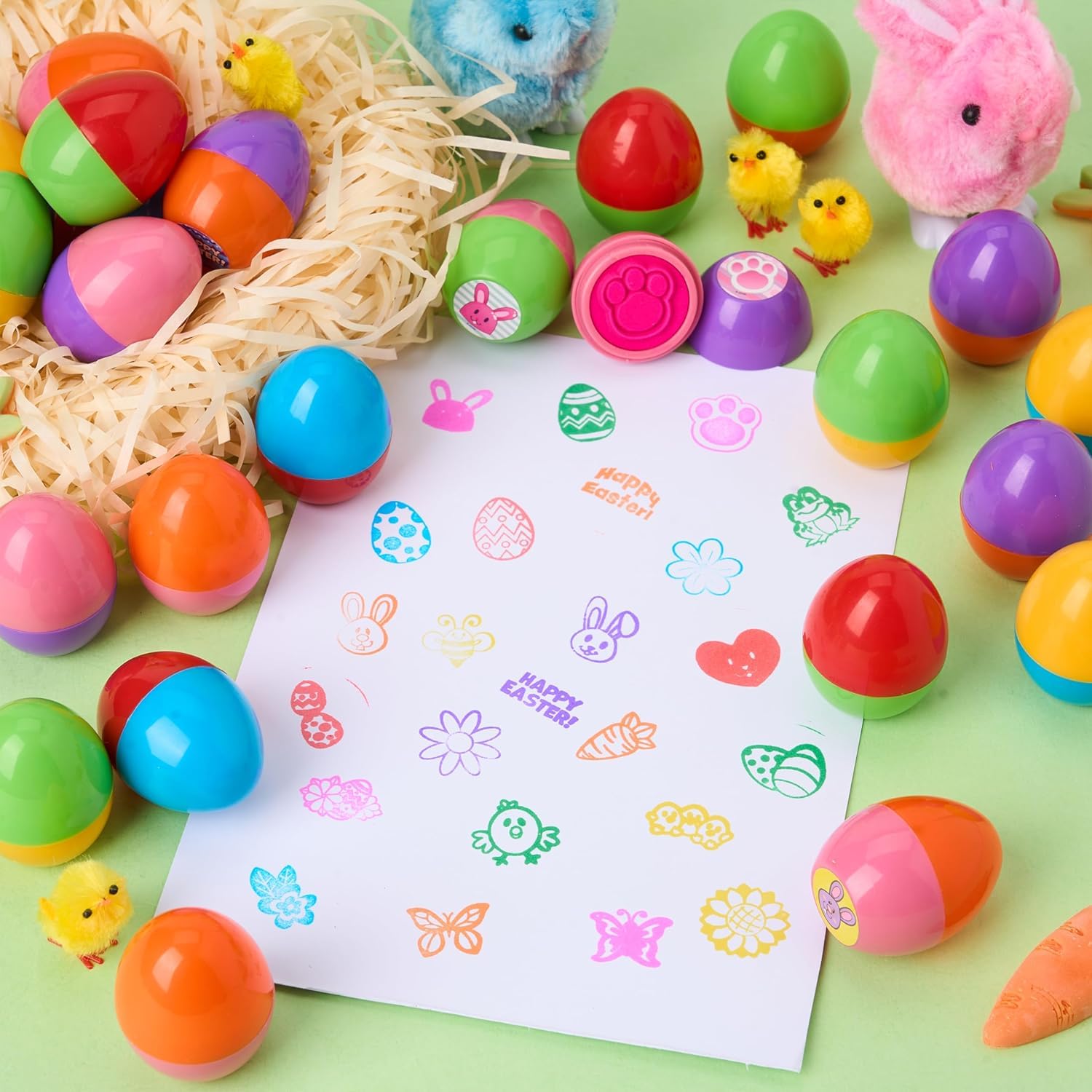 24 Pcs Easter Egg Stampers Toys for Egg Hunt, Party Favors & Classroom Prizes - Image 6