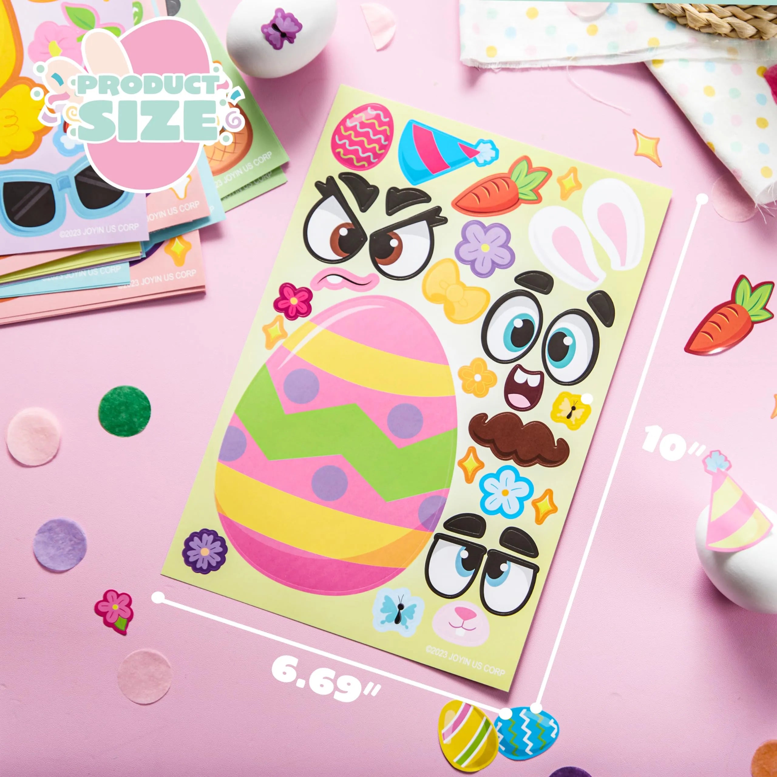 24Pcs Easter Match Make a Face Stickers with Chick Bunny Sheep Egg Pattern - Image 9