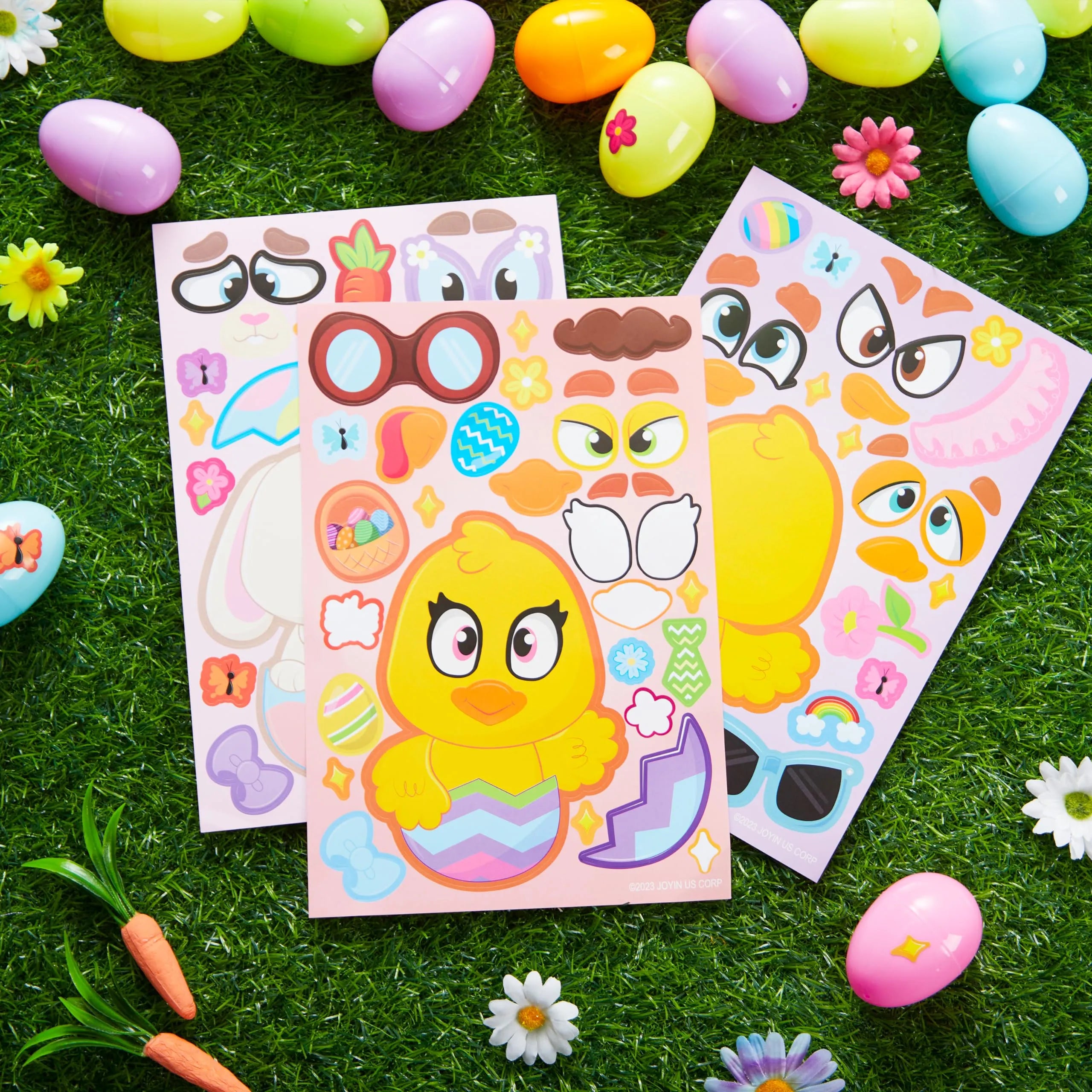 24Pcs Easter Match Make a Face Stickers with Chick Bunny Sheep Egg Pattern - Image 6