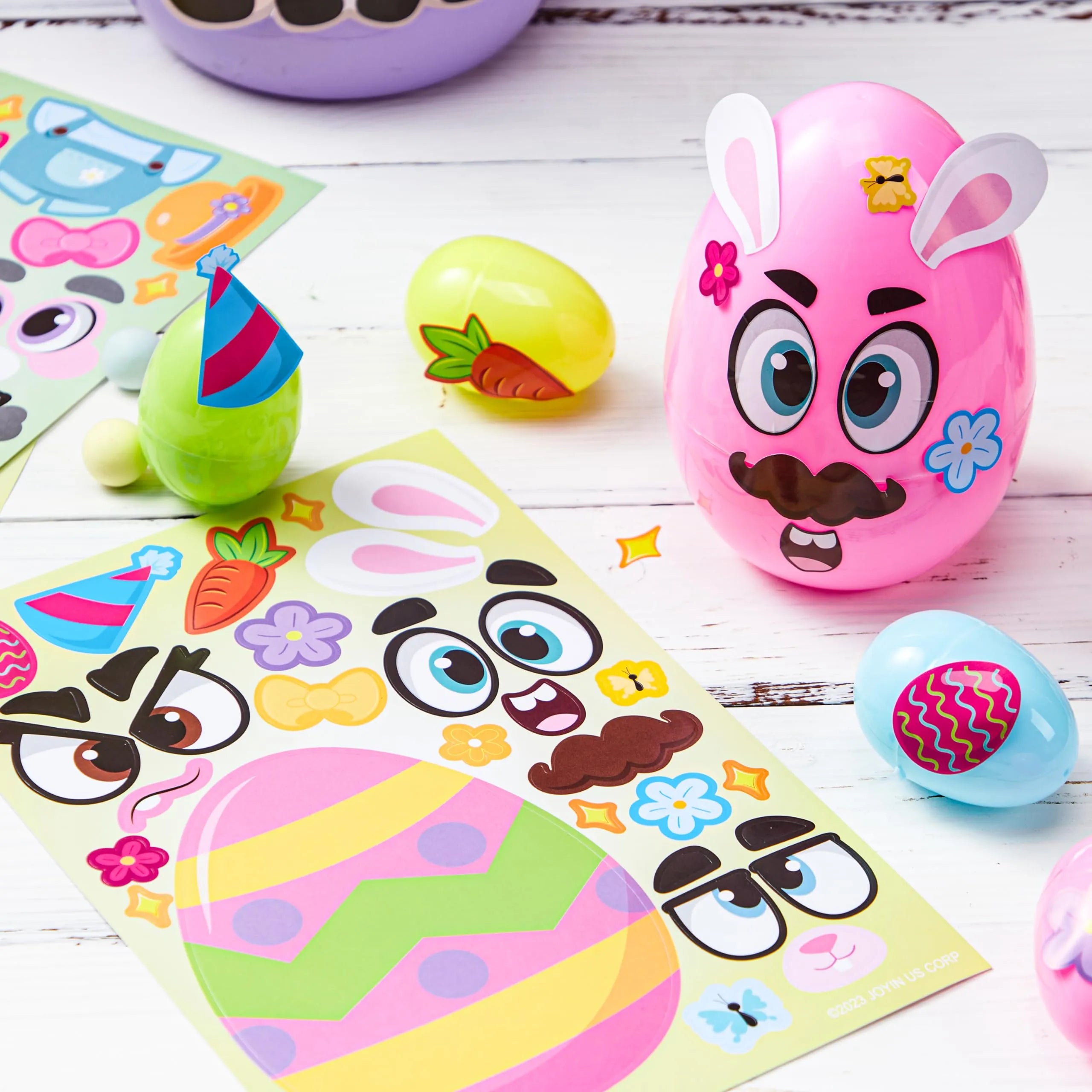 24Pcs Easter Match Make a Face Stickers with Chick Bunny Sheep Egg Pattern - Image 7