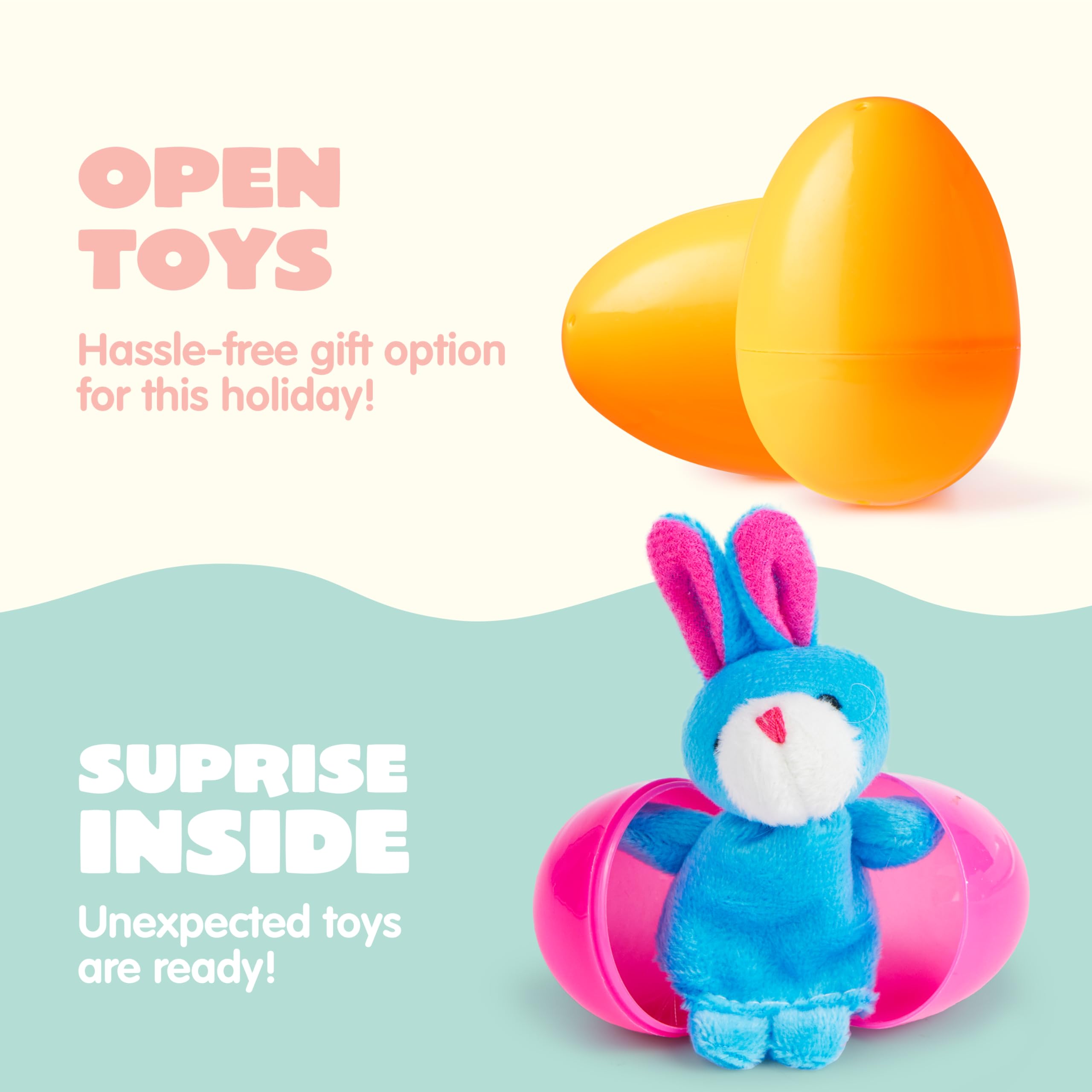 24 Pcs Prefilled Easter Eggs with Finger Puppets for Kids Party & Hunt - Image 4