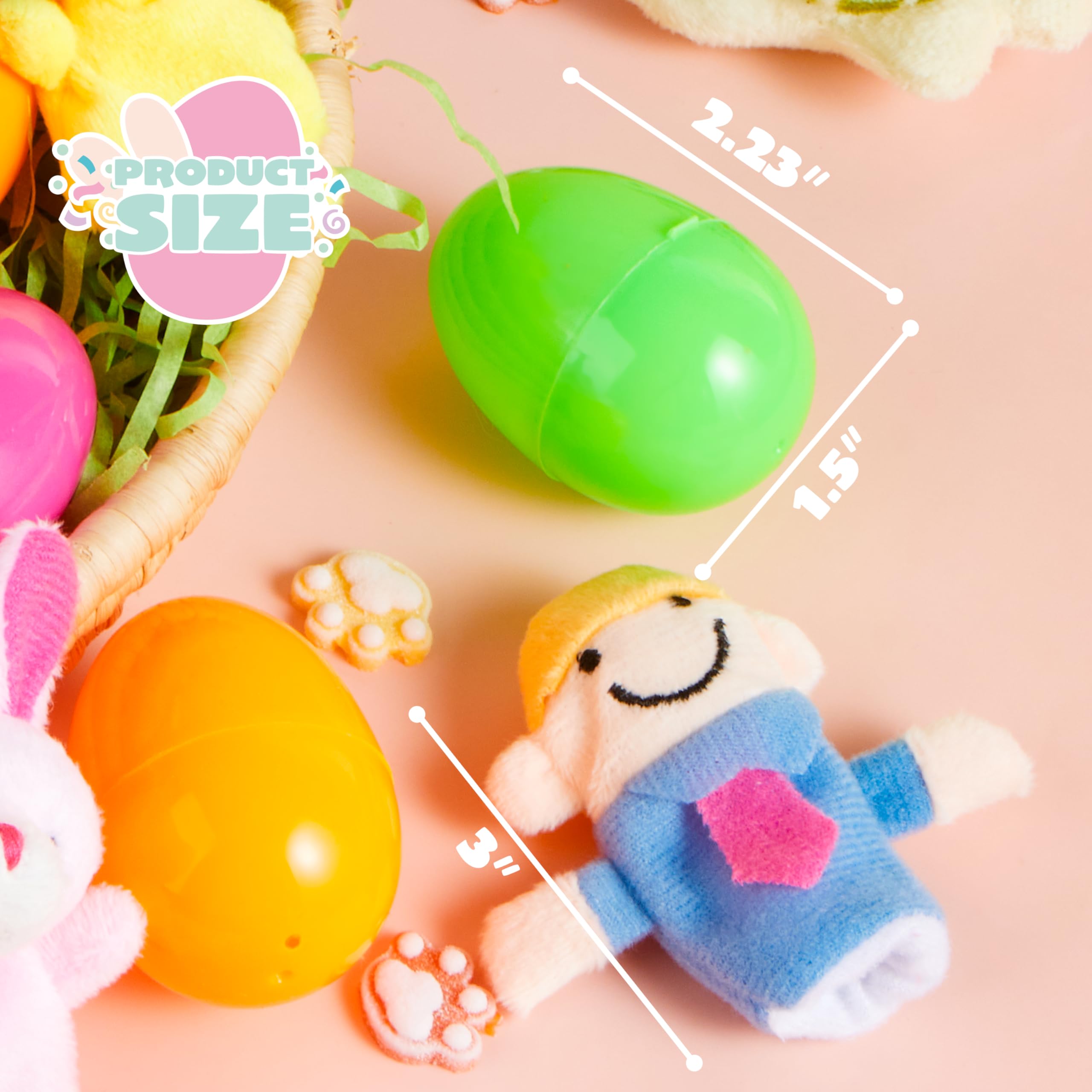 24 Pcs Prefilled Easter Eggs with Finger Puppets for Kids Party & Hunt - Image 5