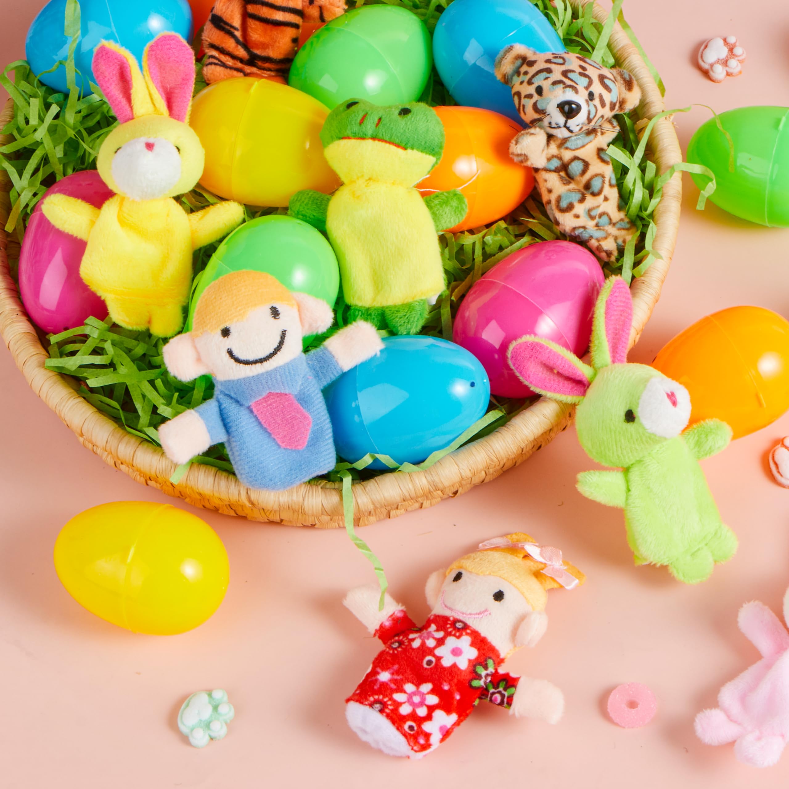 24 Pcs Prefilled Easter Eggs with Finger Puppets for Kids Party & Hunt - Image 6