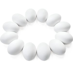 24 Pcs Unpainted White Wooden Easter Eggs for DIY Decor & Easter Hunt