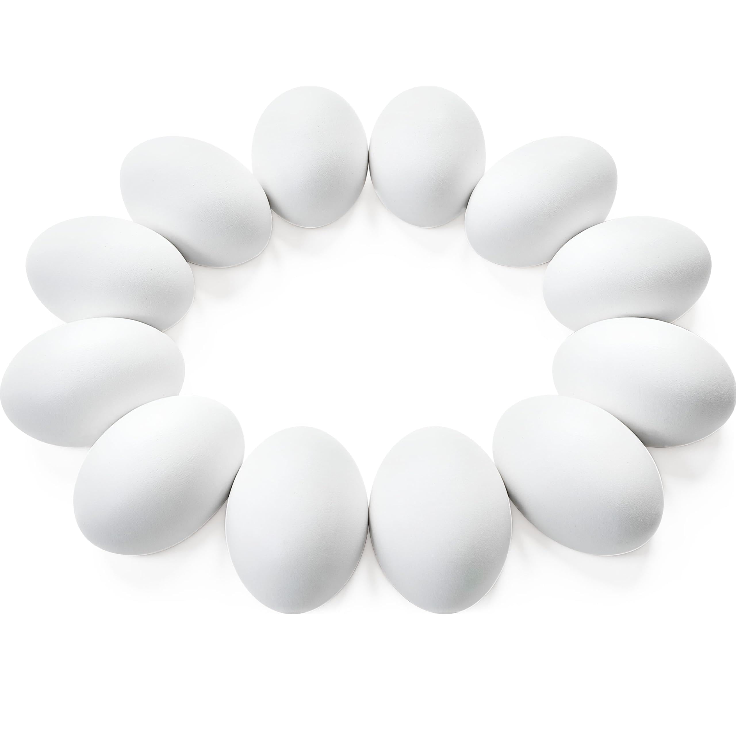 24 Pcs Unpainted White Wooden Easter Eggs for DIY Decor & Easter Hunt