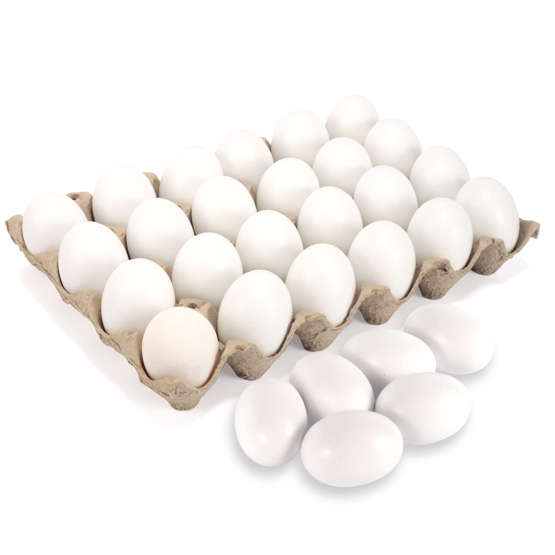 24 Pcs Unpainted White Wooden Easter Eggs for DIY Decor & Easter Hunt - Image 8