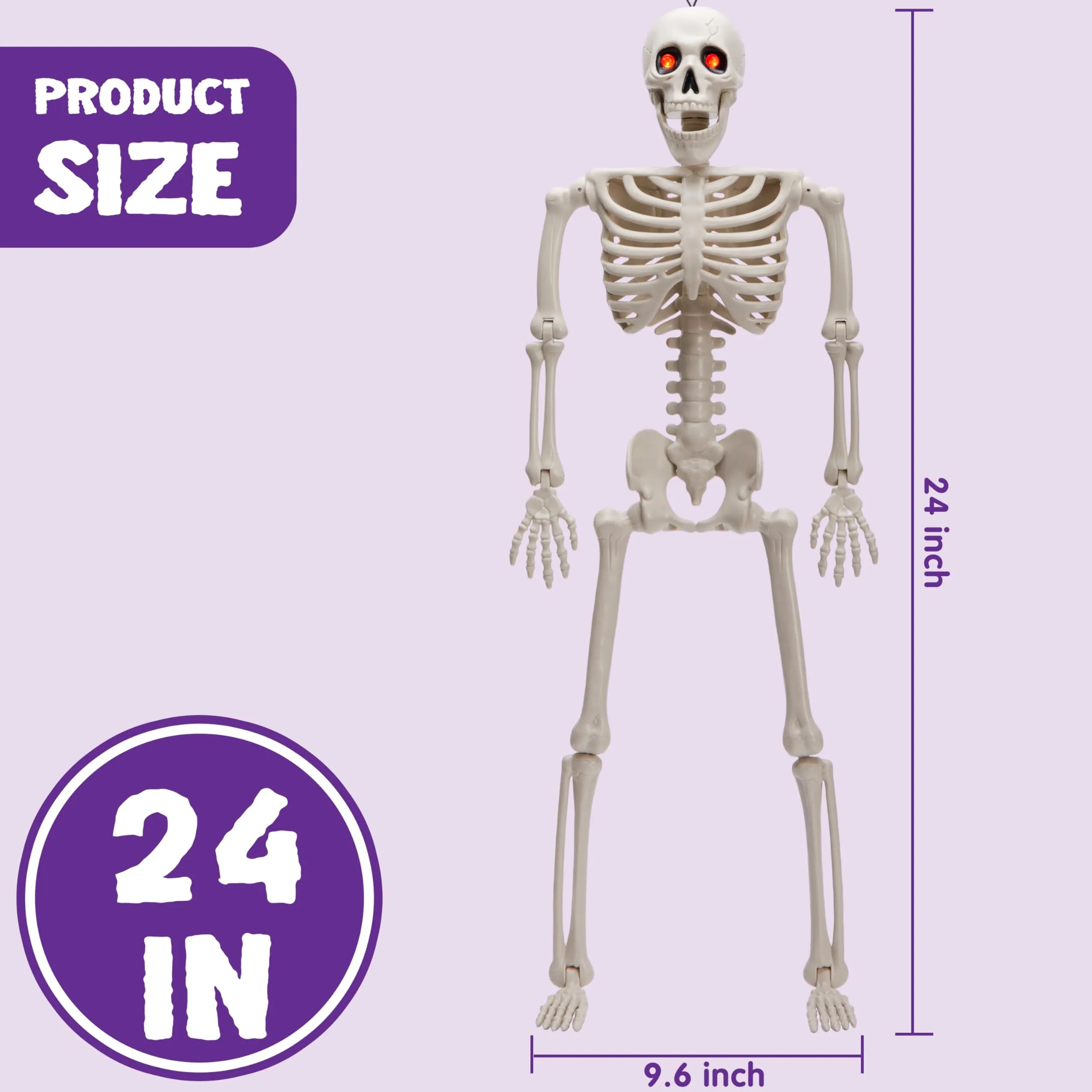 24in Halloween Skeleton Full Body Human Plastic Bones - Image 9