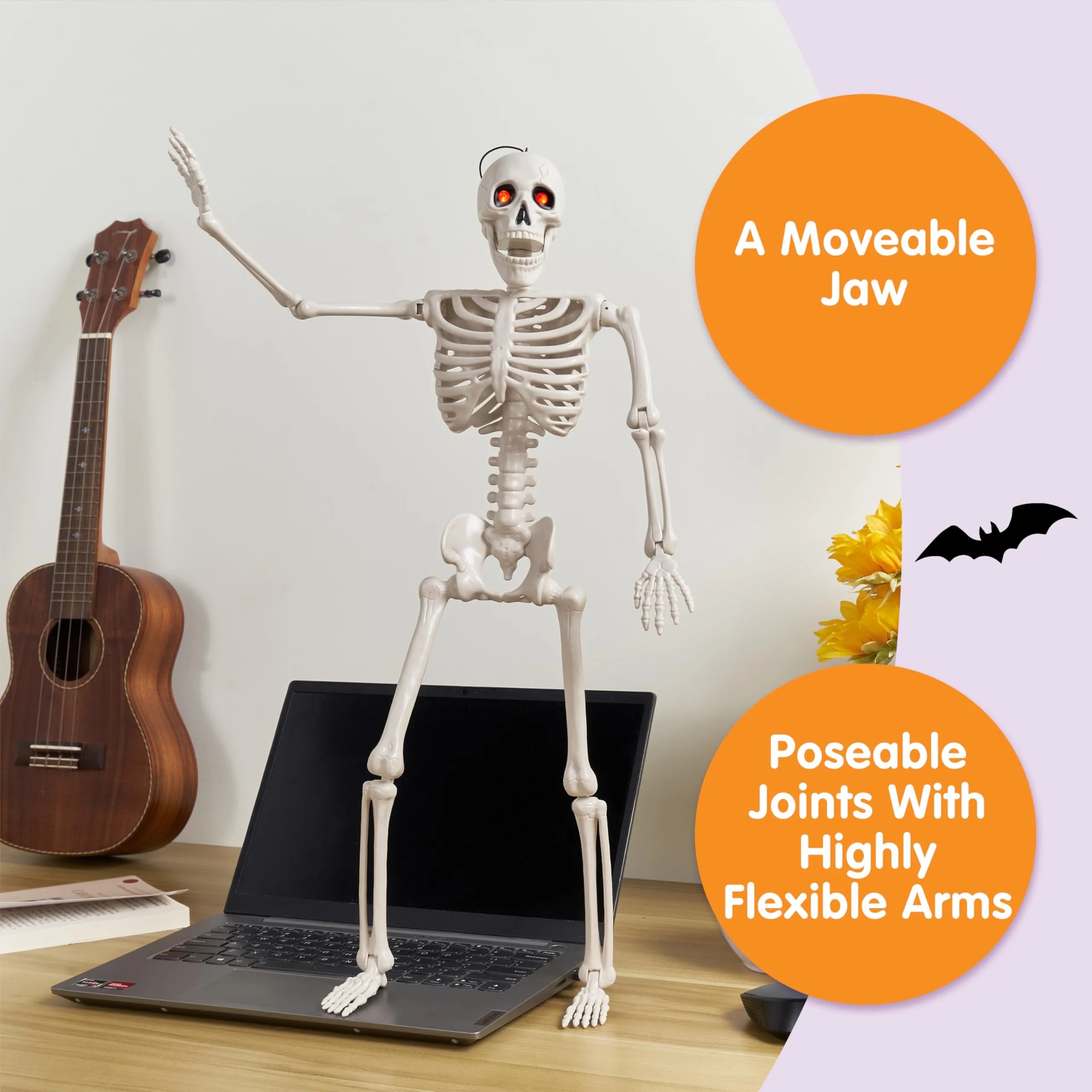 24in Halloween Skeleton Full Body Human Plastic Bones - Image 5
