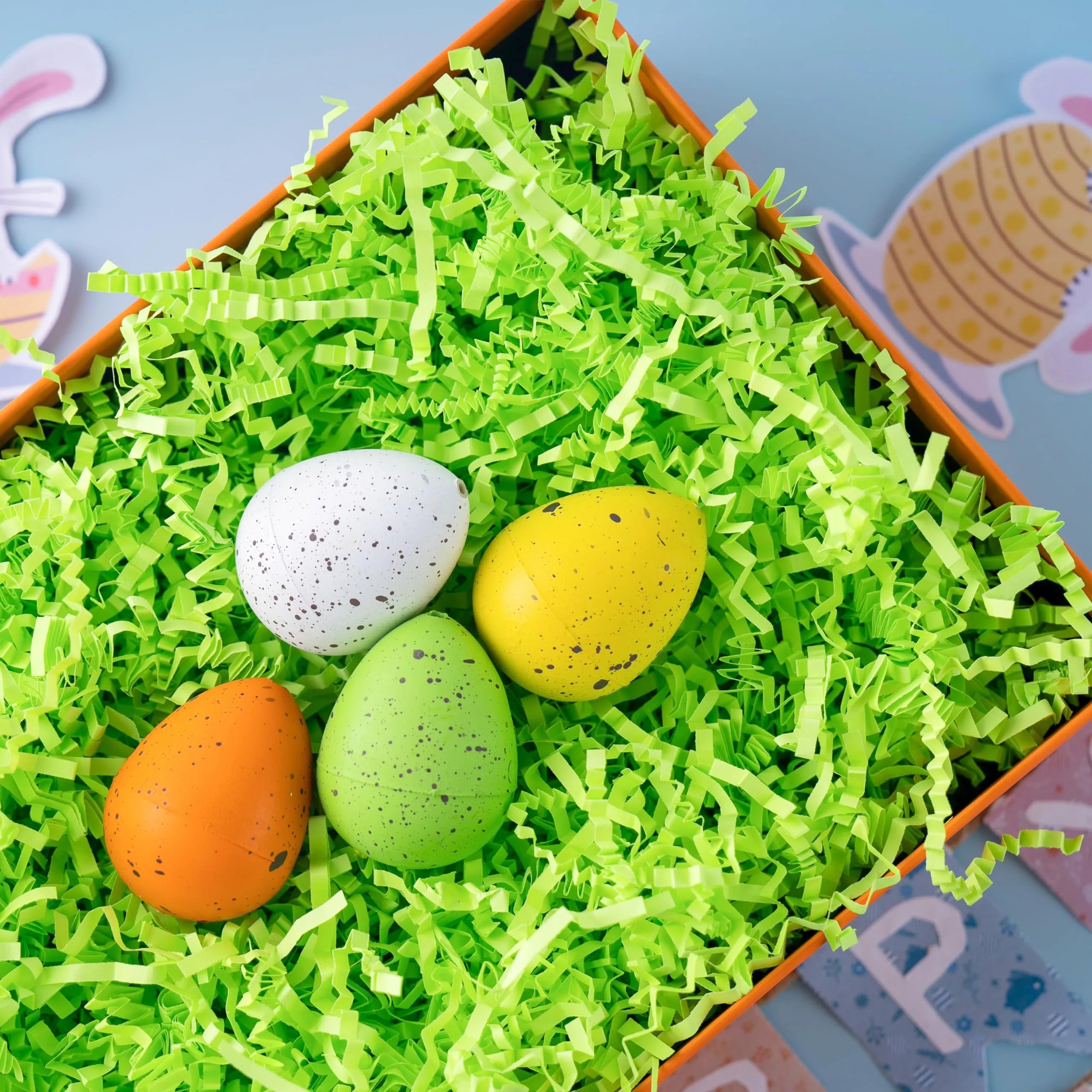 24oz (680g) Easter Pure Light Green Recyclable Paper Grass for Easter Egg Hunt - Image 5