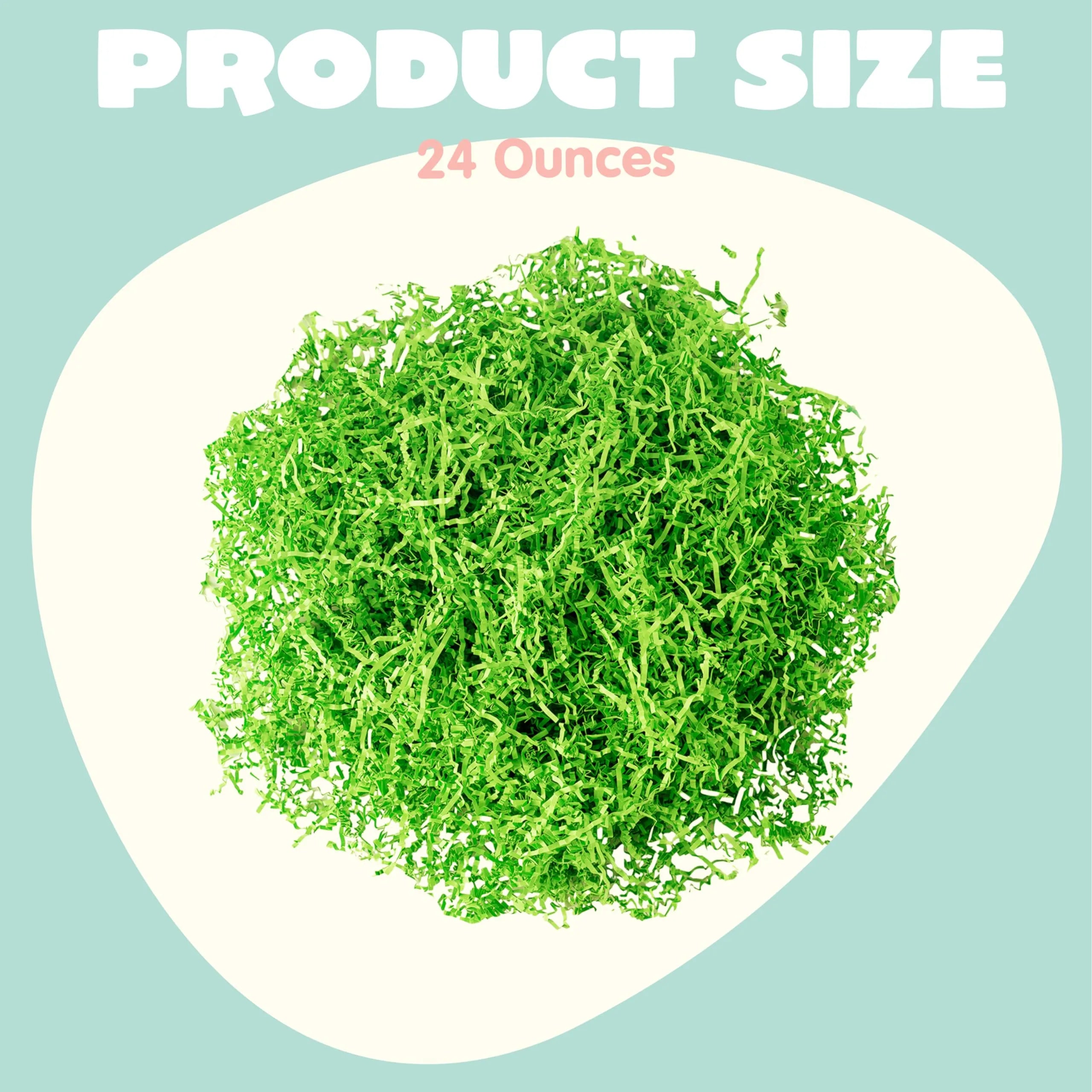 24oz (680g) Easter Pure Light Green Recyclable Paper Grass for Easter Egg Hunt - Image 4