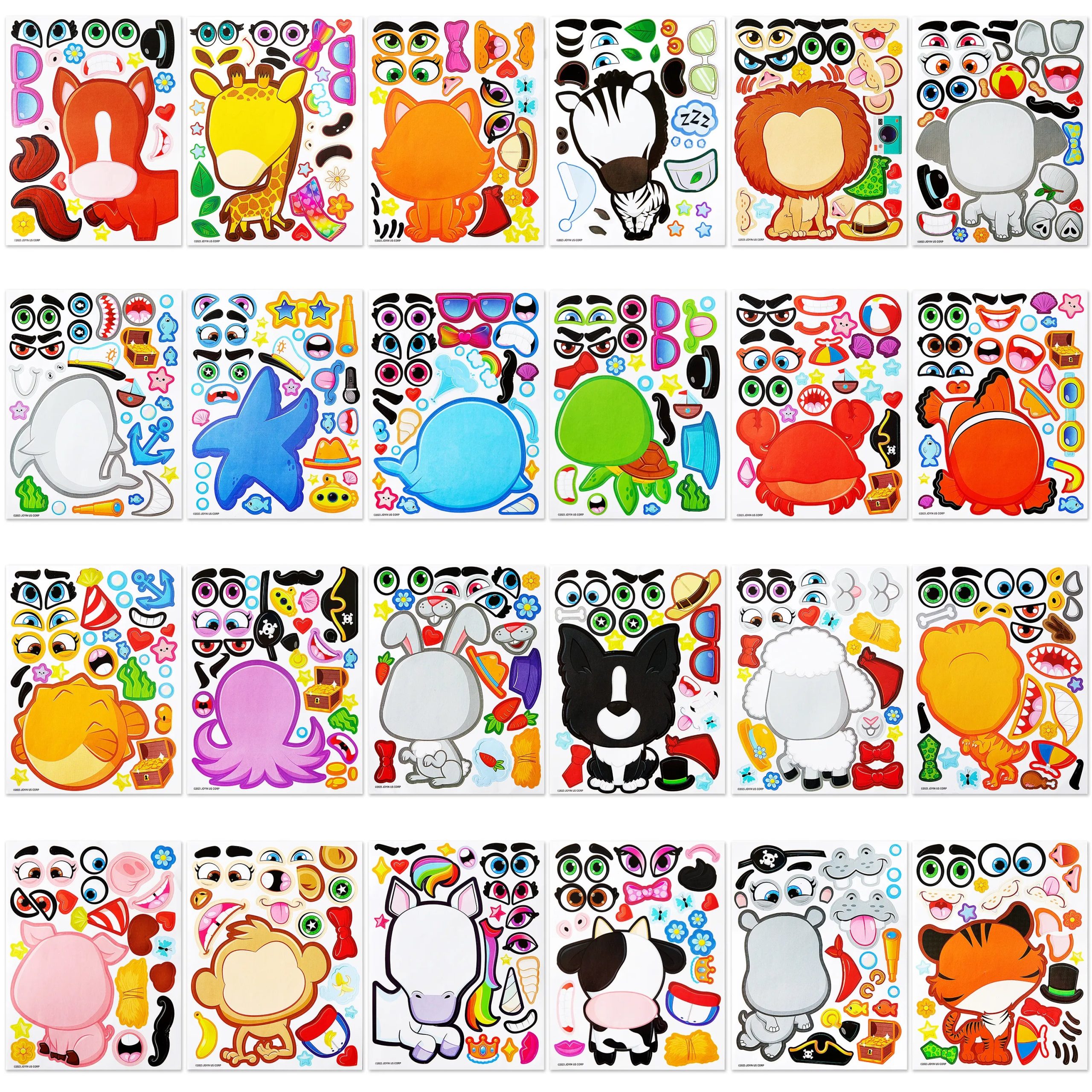 24 pcs Make-a-face Sticker Sheets - Image 2