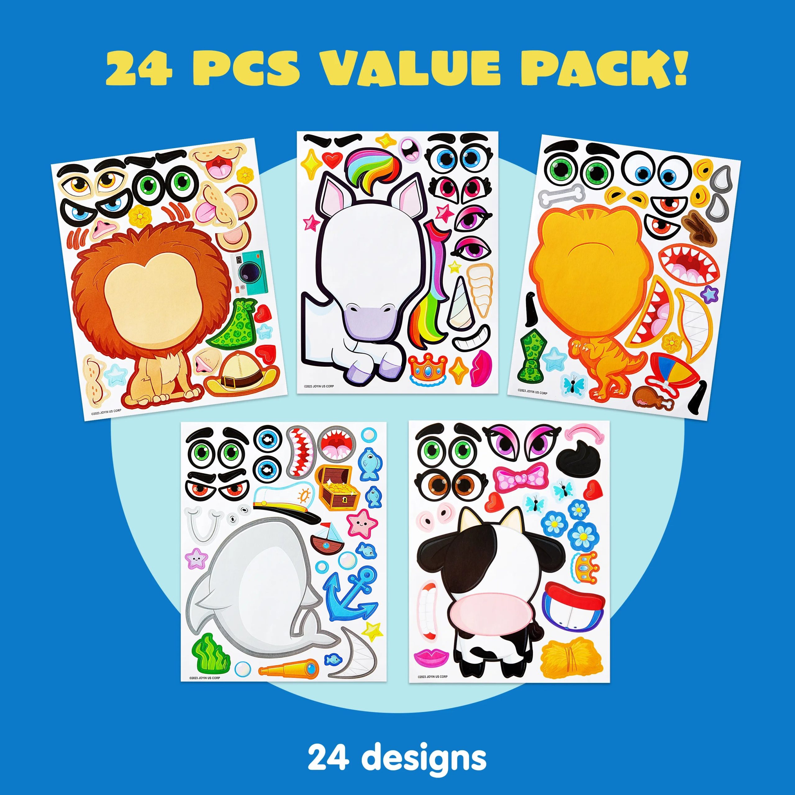 24 pcs Make-a-face Sticker Sheets - Image 3