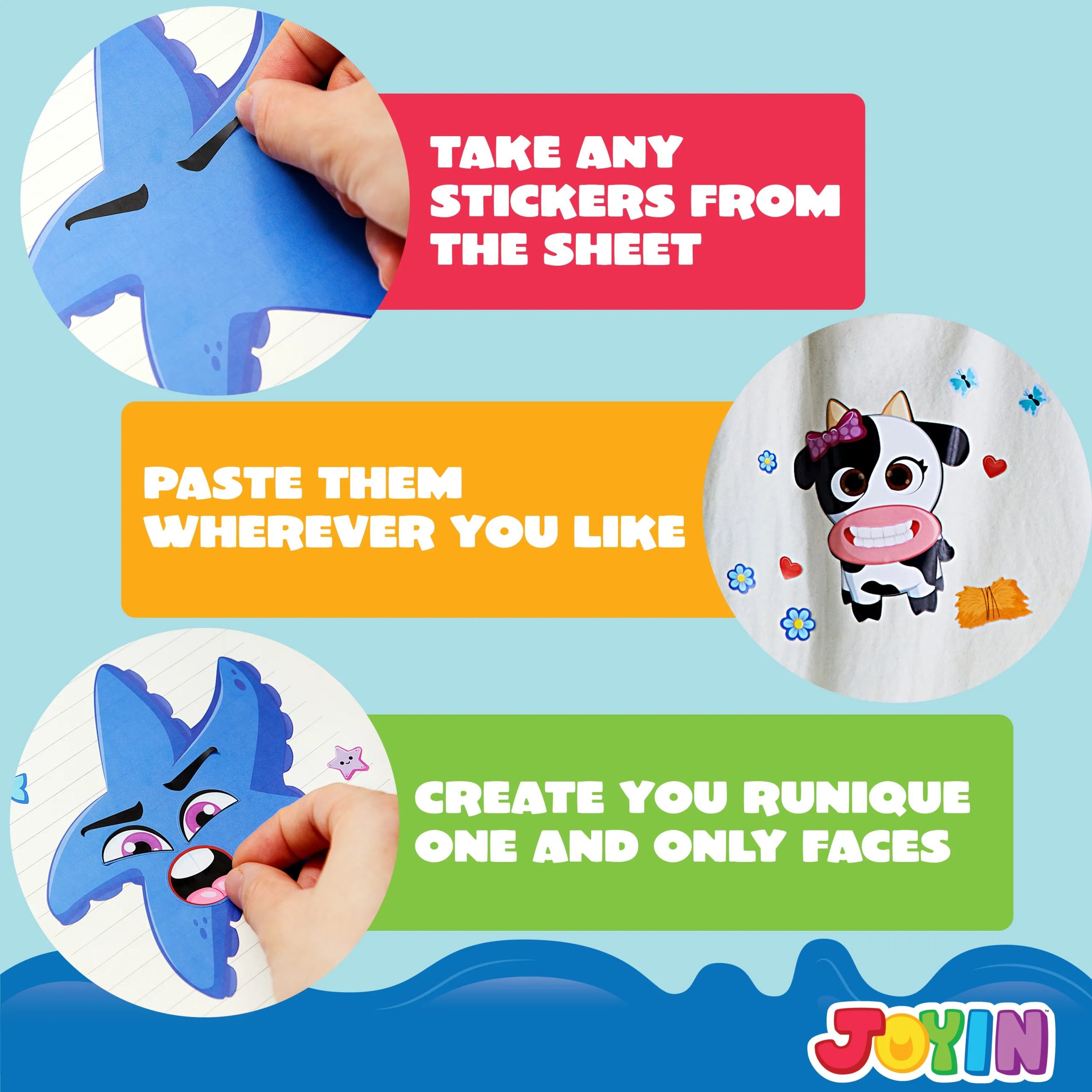 24 pcs Make-a-face Sticker Sheets - Image 4