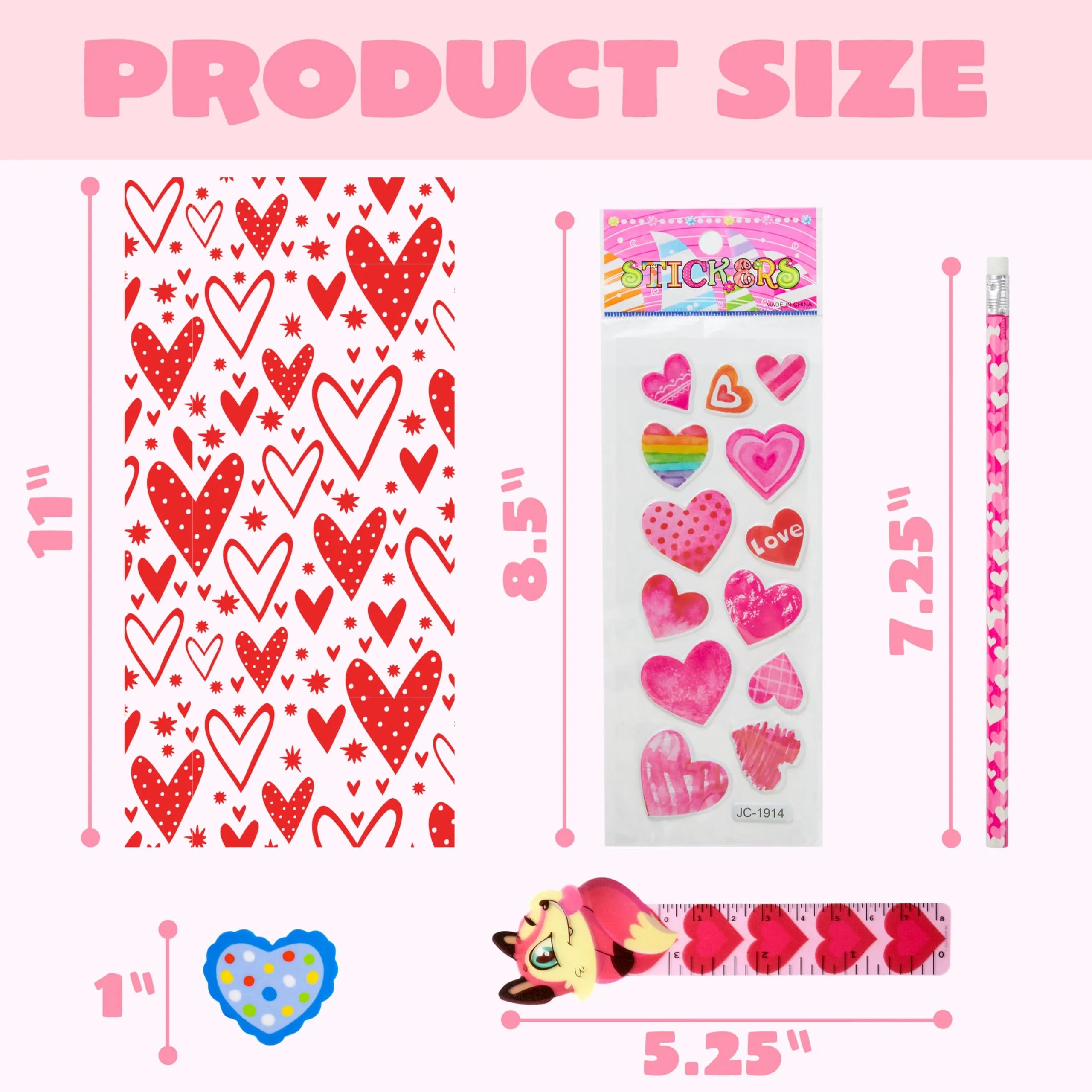 28 Pack Valentines Day Stationery Set Assorted for Kids Exchange Gift - Image 7
