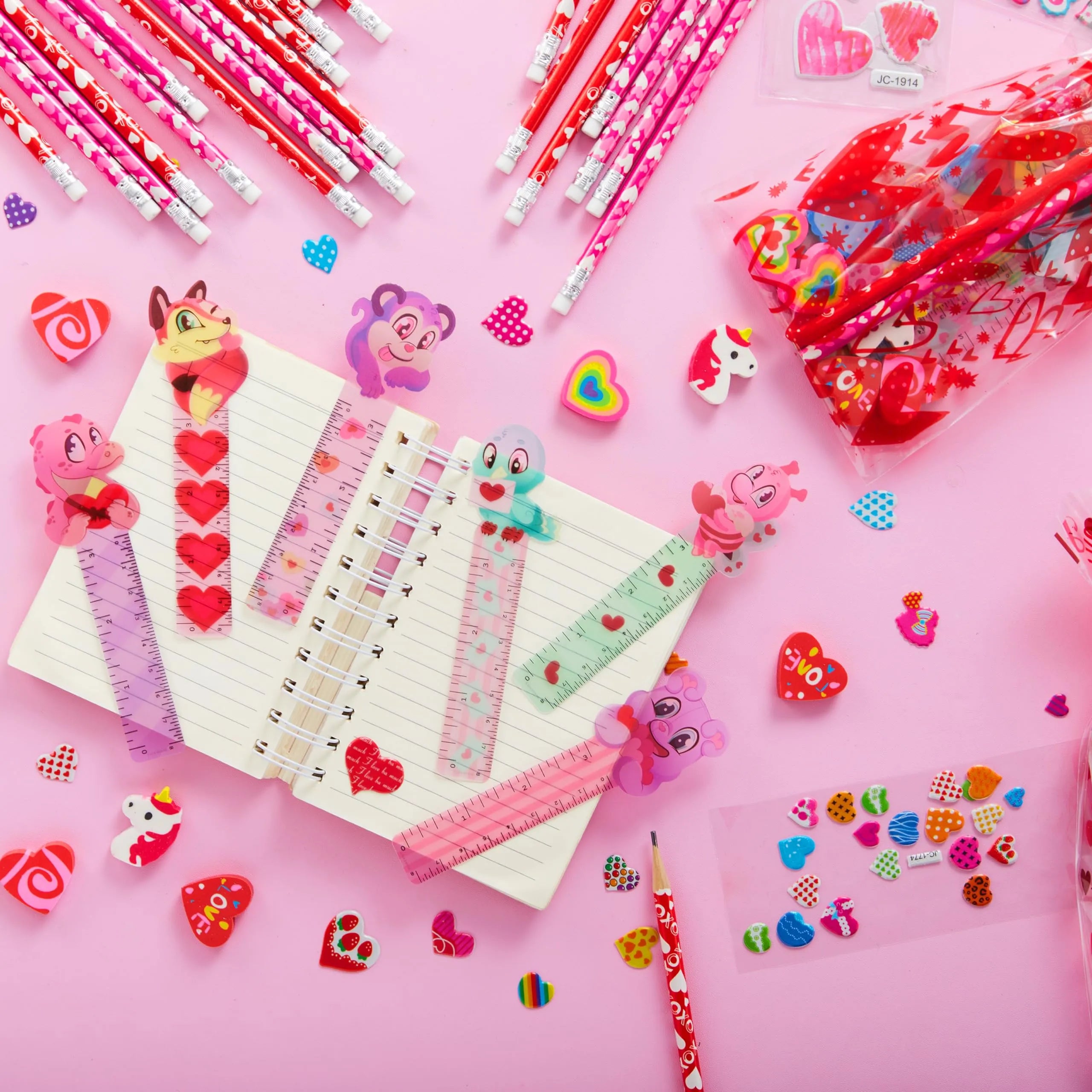 28 Pack Valentines Day Stationery Set Assorted for Kids Exchange Gift - Image 6