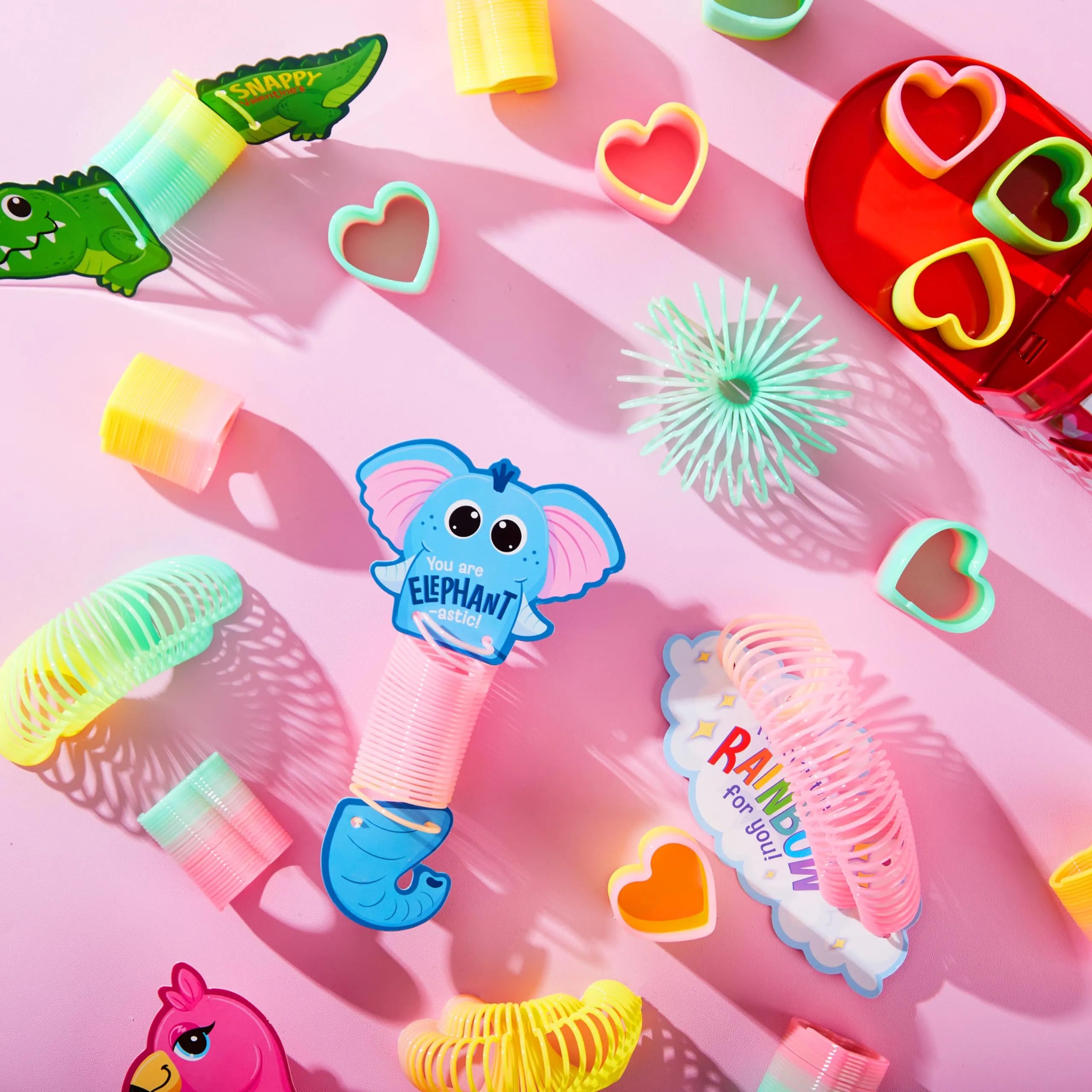 28 Packs Valentine’s Day Critter Kind Gift Cards with Colored Springs for Kids Classroom Exchange - Image 6