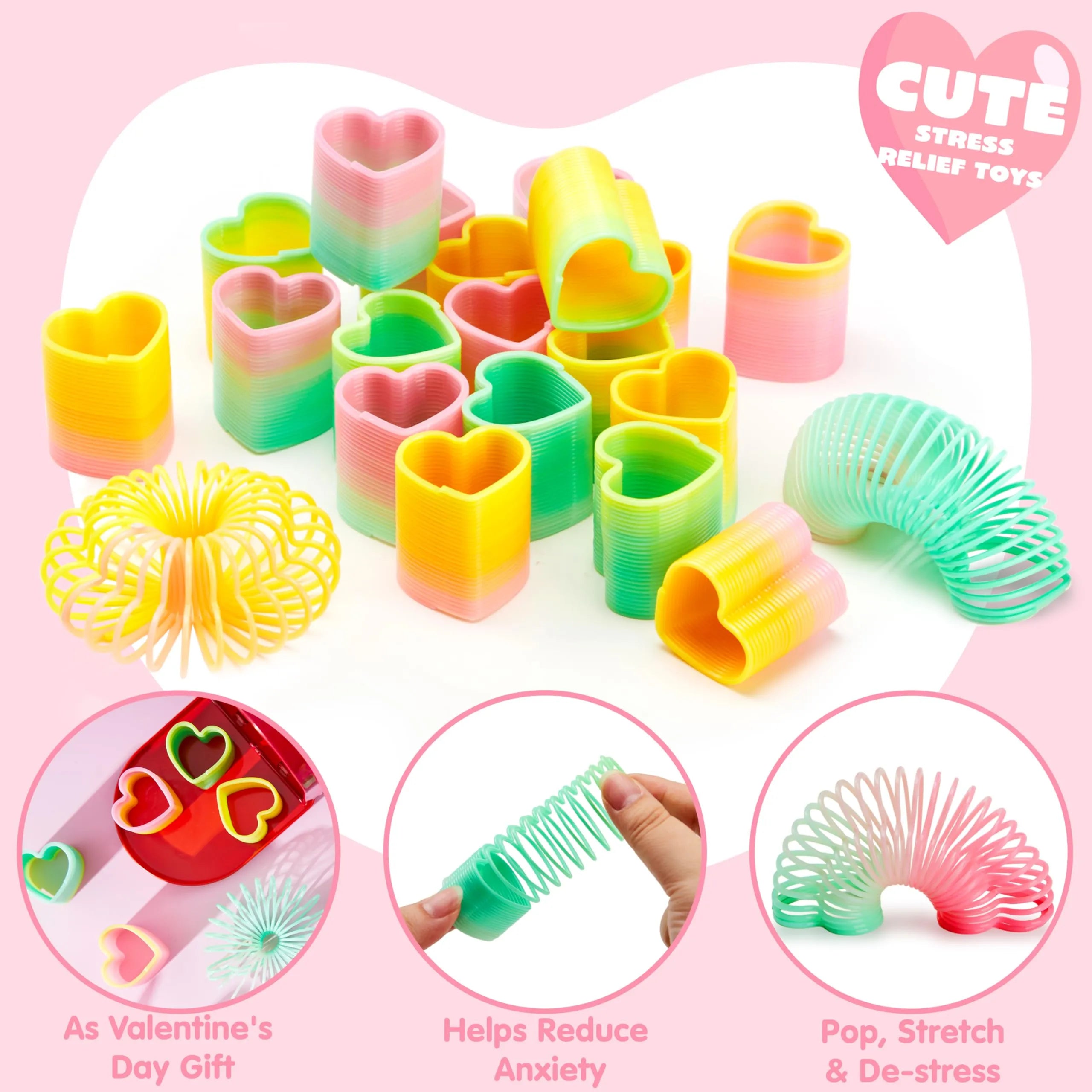 28 Packs Valentine’s Day Critter Kind Gift Cards with Colored Springs for Kids Classroom Exchange - Image 3