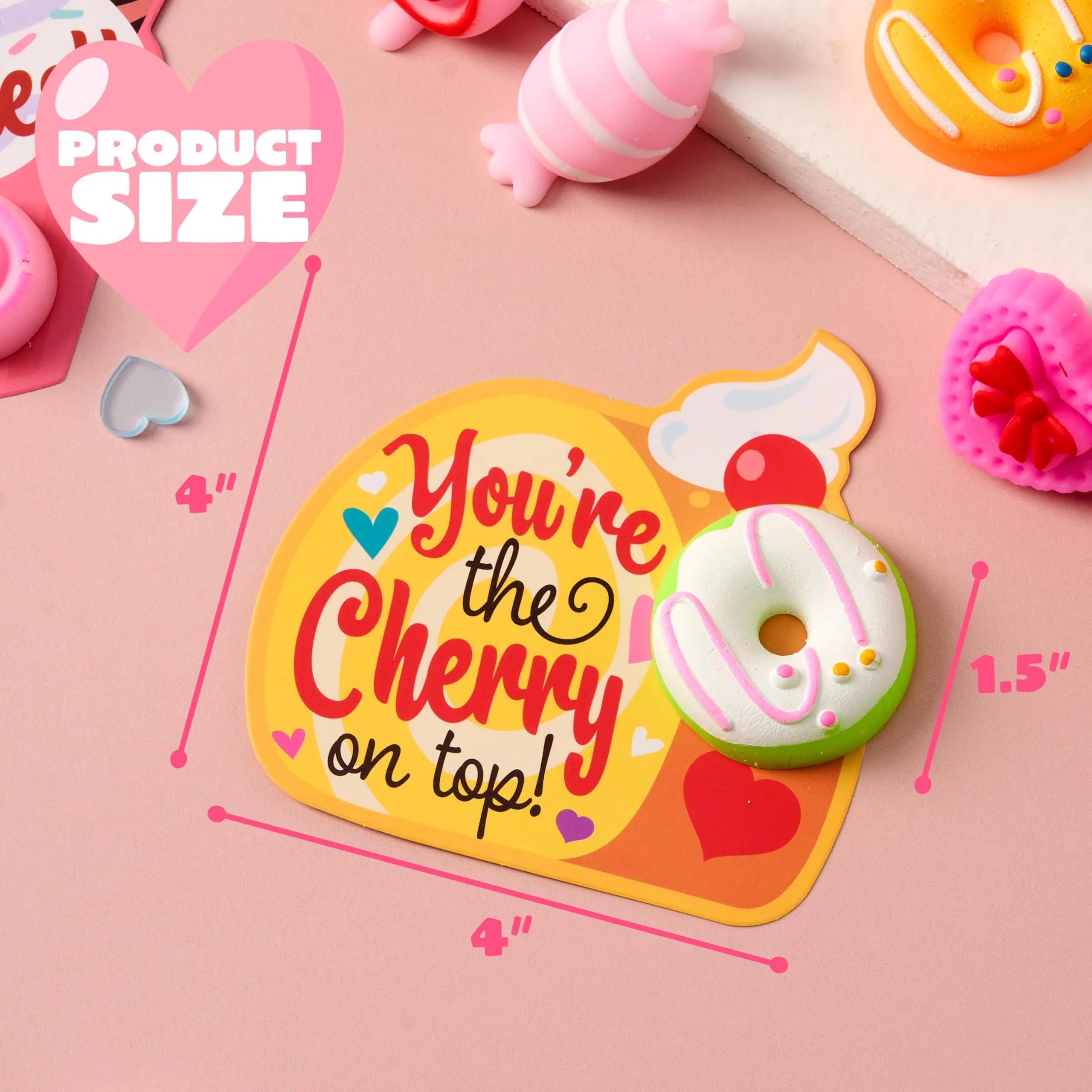 28 Packs Valentine’s Day Gift Cards with Candy Mochi Squishy Toys for Kids Classroom Gift Exchange - Image 8