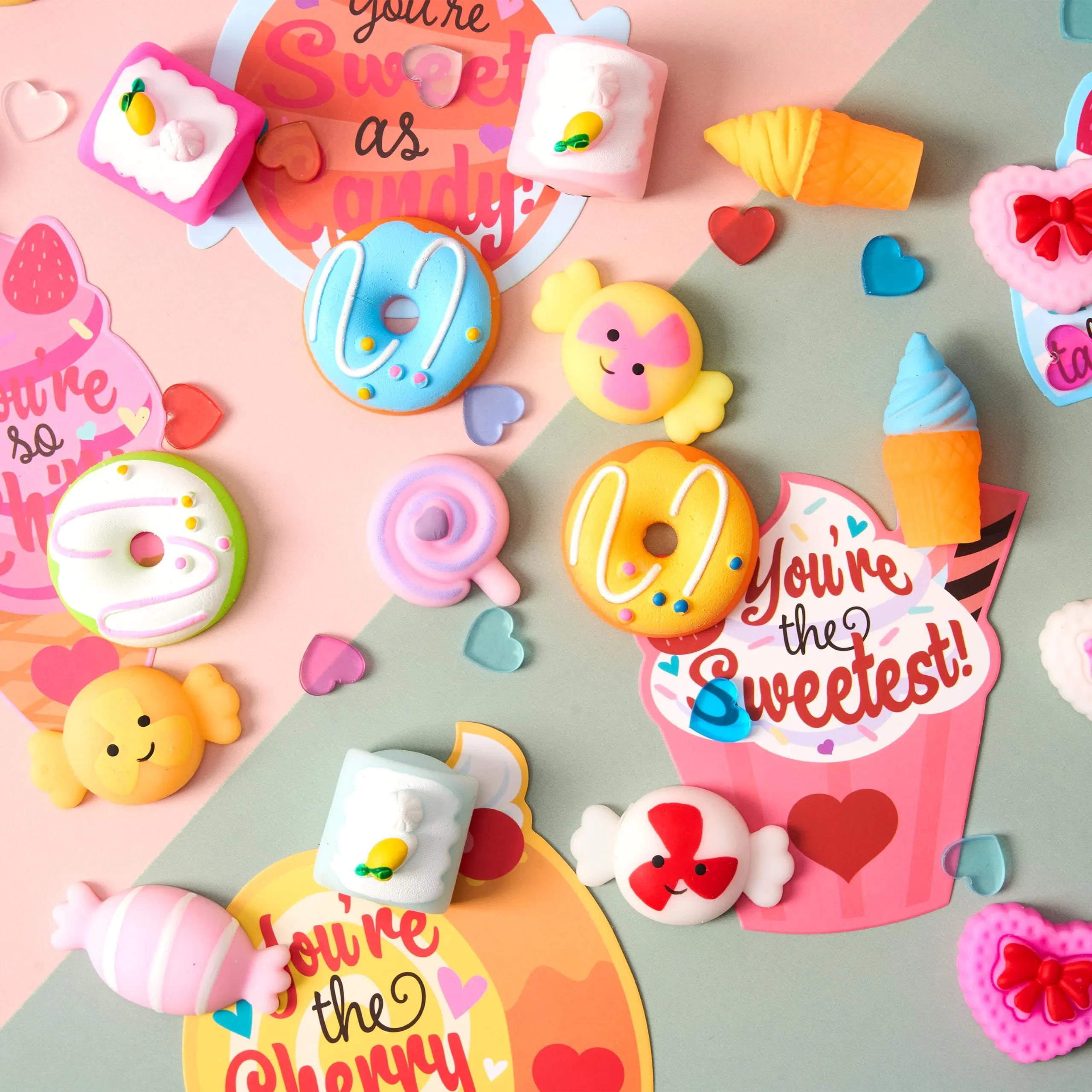 28 Packs Valentine’s Day Gift Cards with Candy Mochi Squishy Toys for Kids Classroom Gift Exchange - Image 7