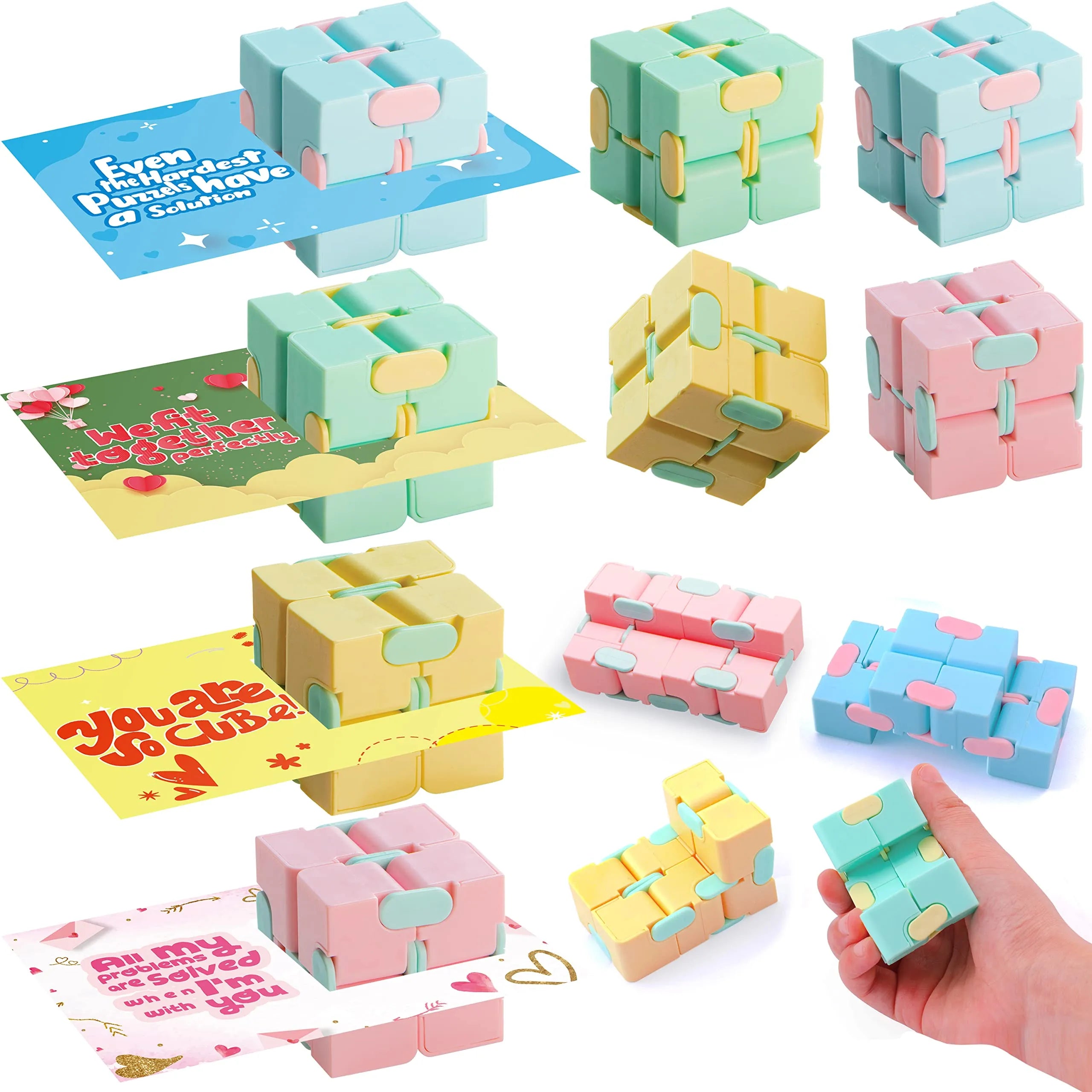 28Pcs Infinity Cube with Kids Valentines Cards for Classroom Exchange - Image 2