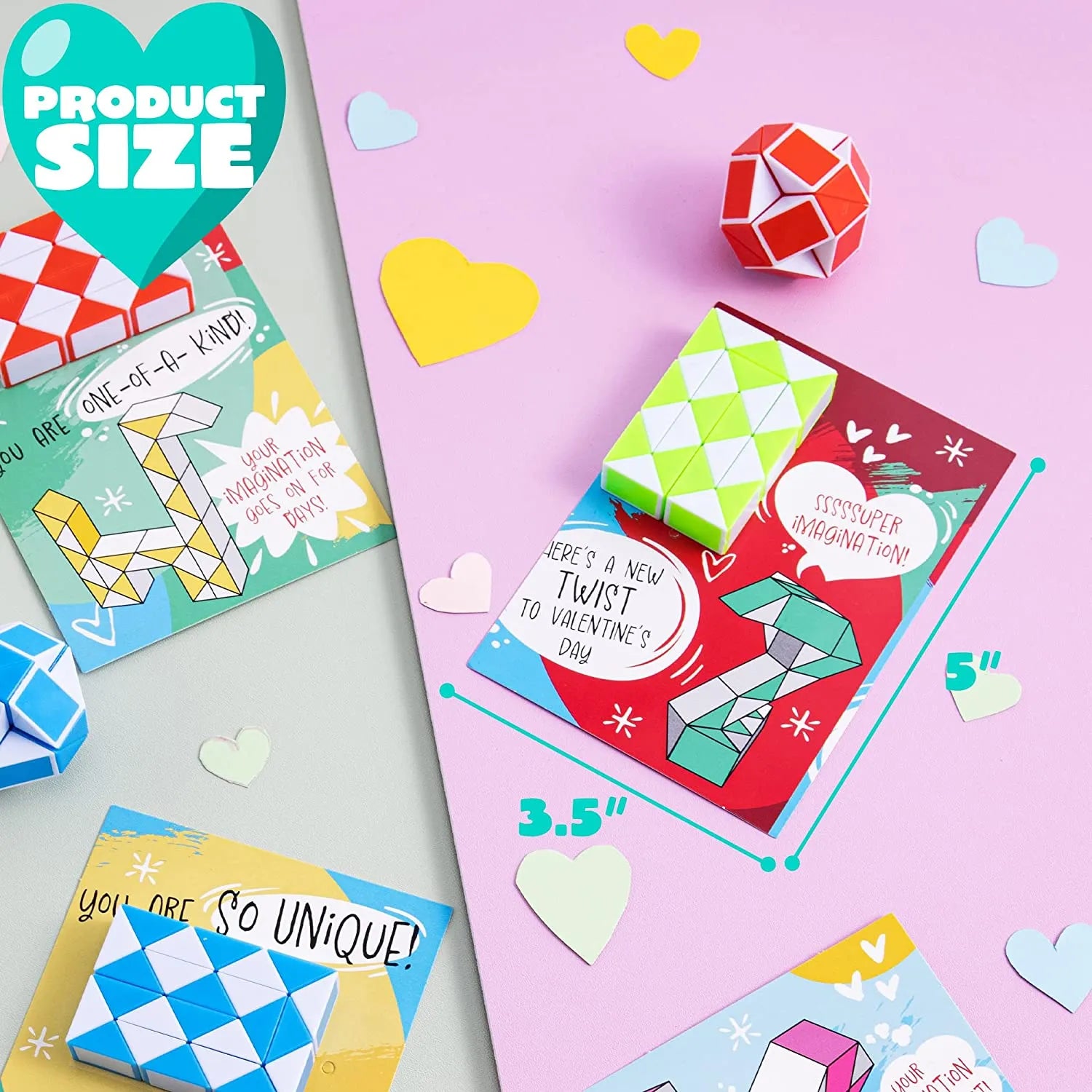 28Pcs Kids Valentines Cards with Snake Cube Twist Puzzles Toys-Classroom Exchange Gifts - Image 7