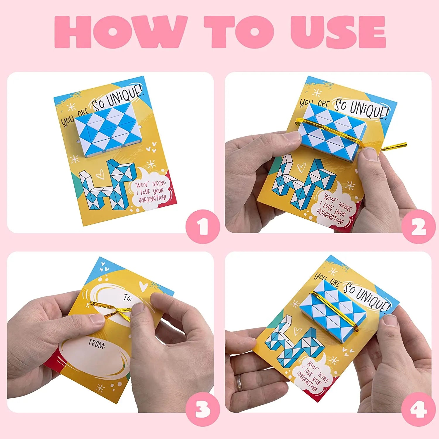 28Pcs Kids Valentines Cards with Snake Cube Twist Puzzles Toys-Classroom Exchange Gifts - Image 5