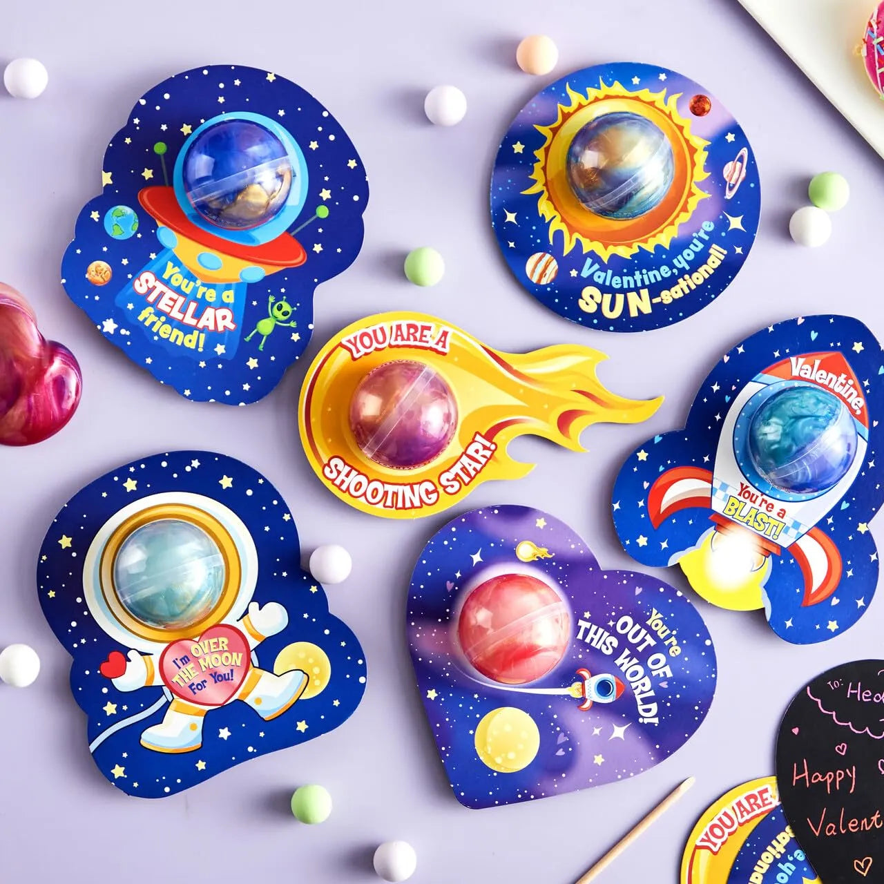 30Pcs Cosmic Realm Valentine Slime with Kids Valentines Cards - Image 6